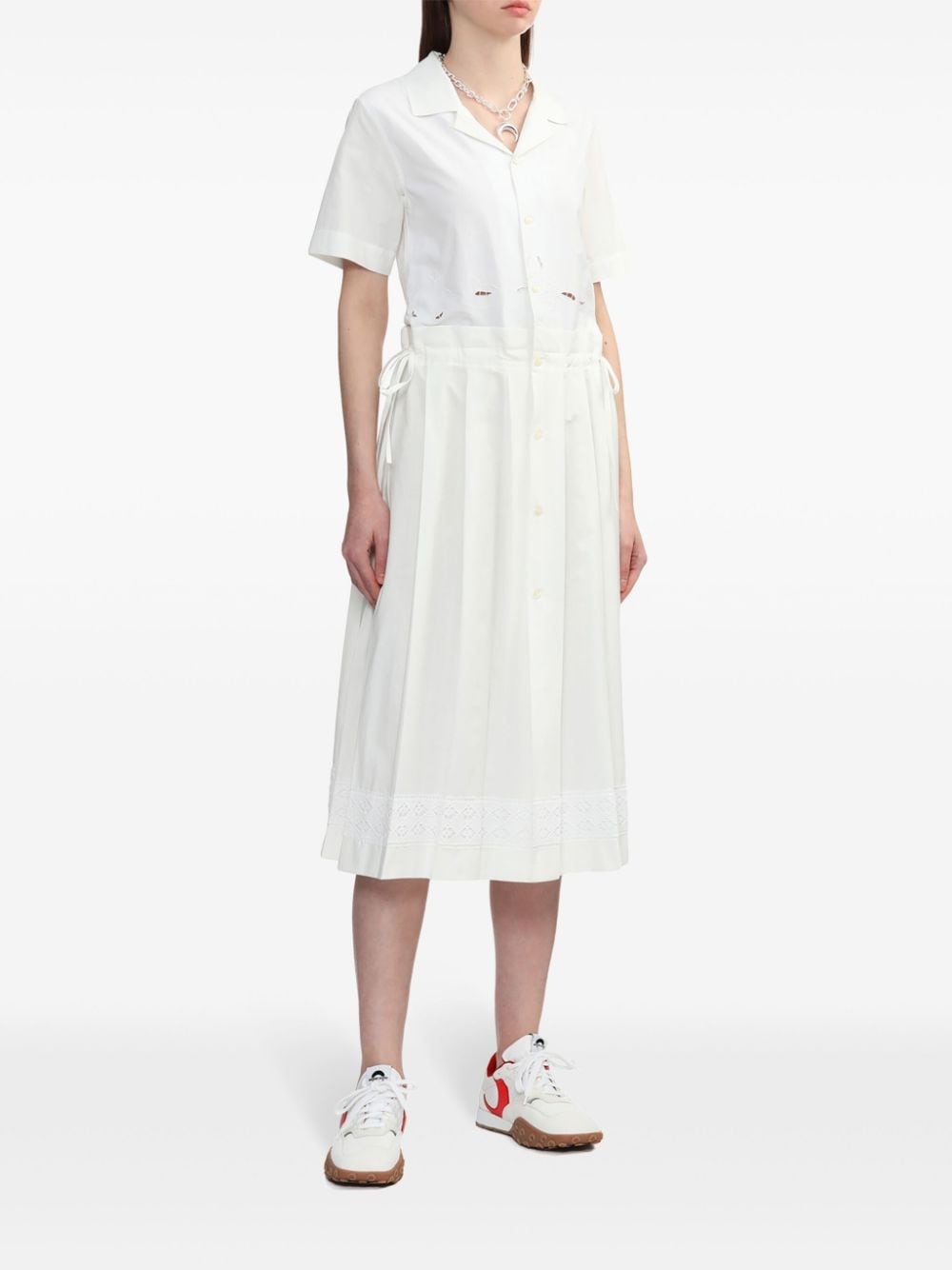 embroidered cotton midi dress - 2