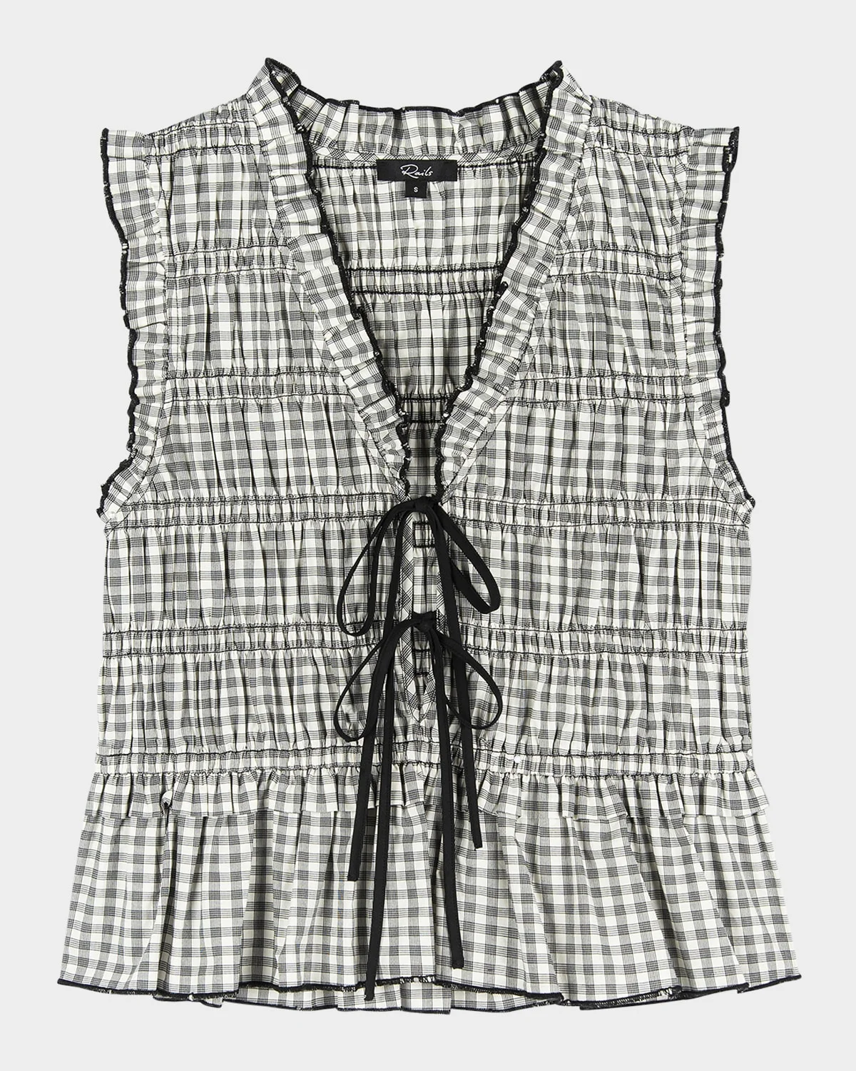 Martine Gingham Tie-Front Blouse - 1