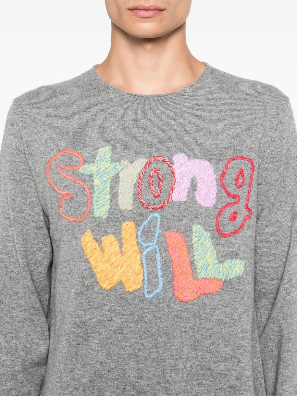 embroidered-motif sweater - 5