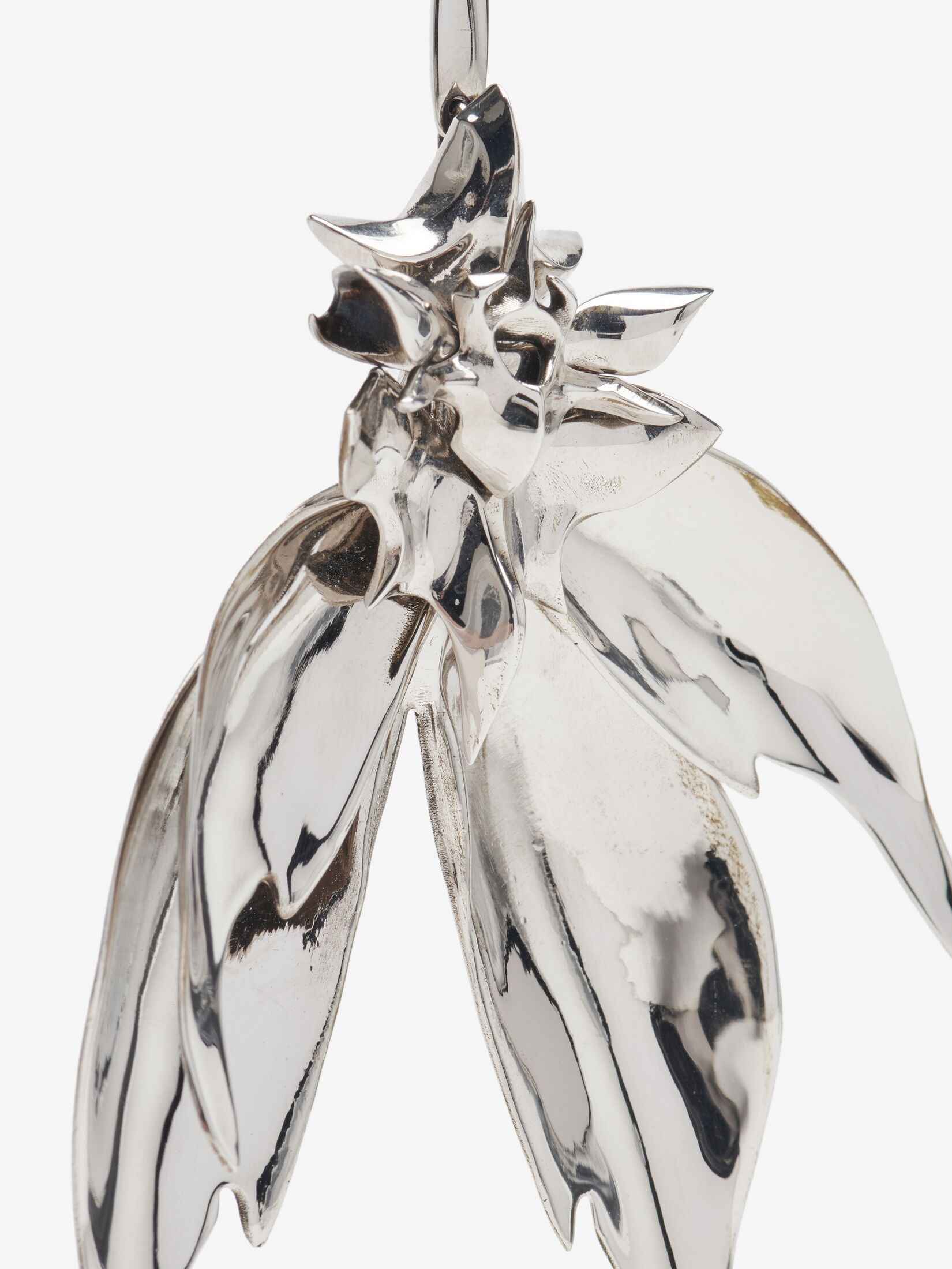 Women's Dissected Orchid Stick Earring in Antique Silver - 4