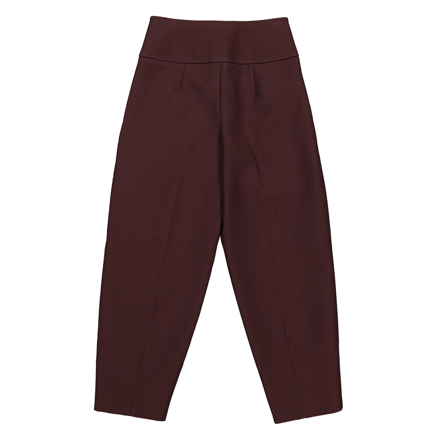 Jil Sander Ladies Plum Cropped Tapered Trousers, Brand Size 34 (US Size 2) - 2