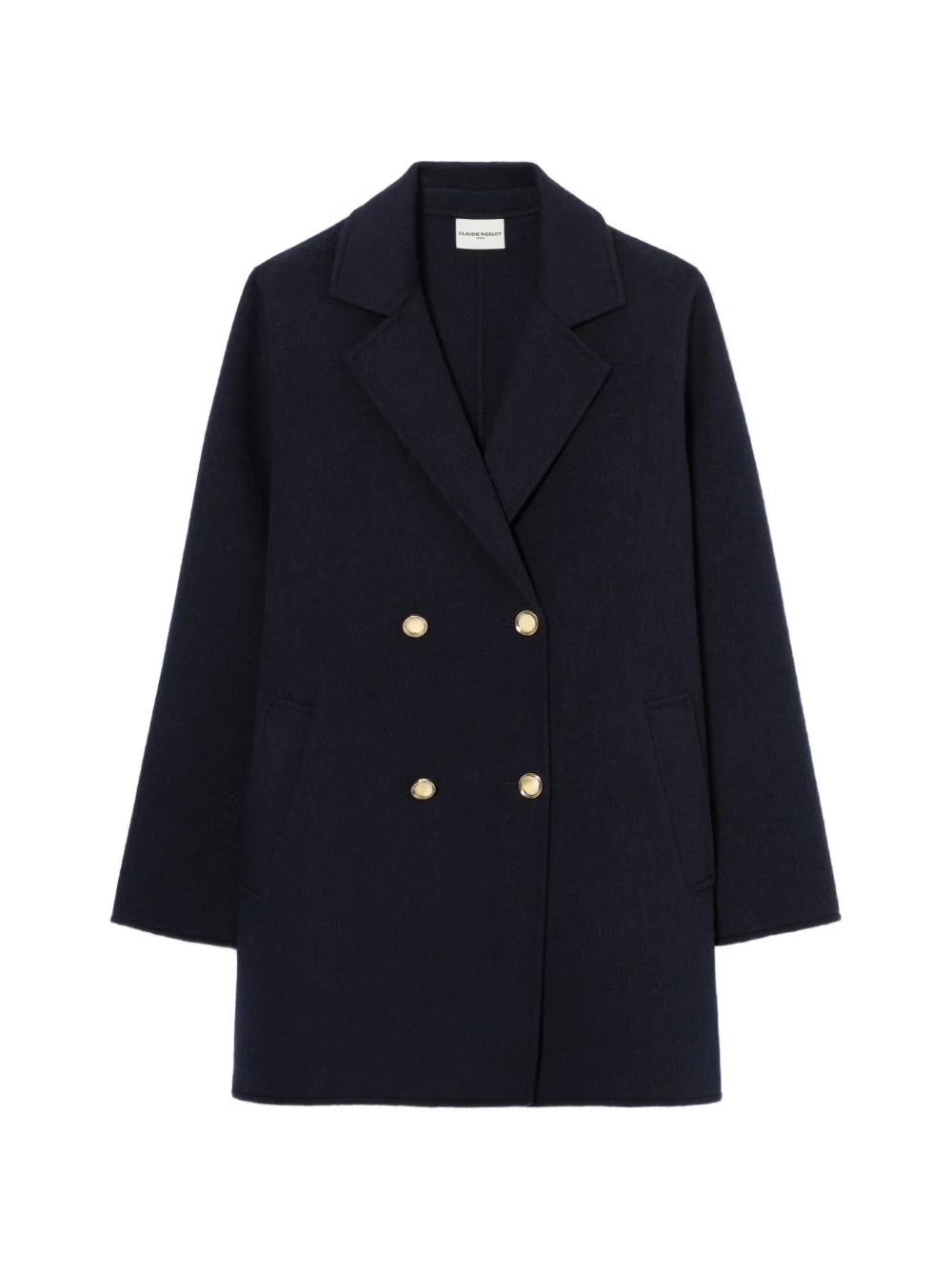 tailored collar wool coat - 1
