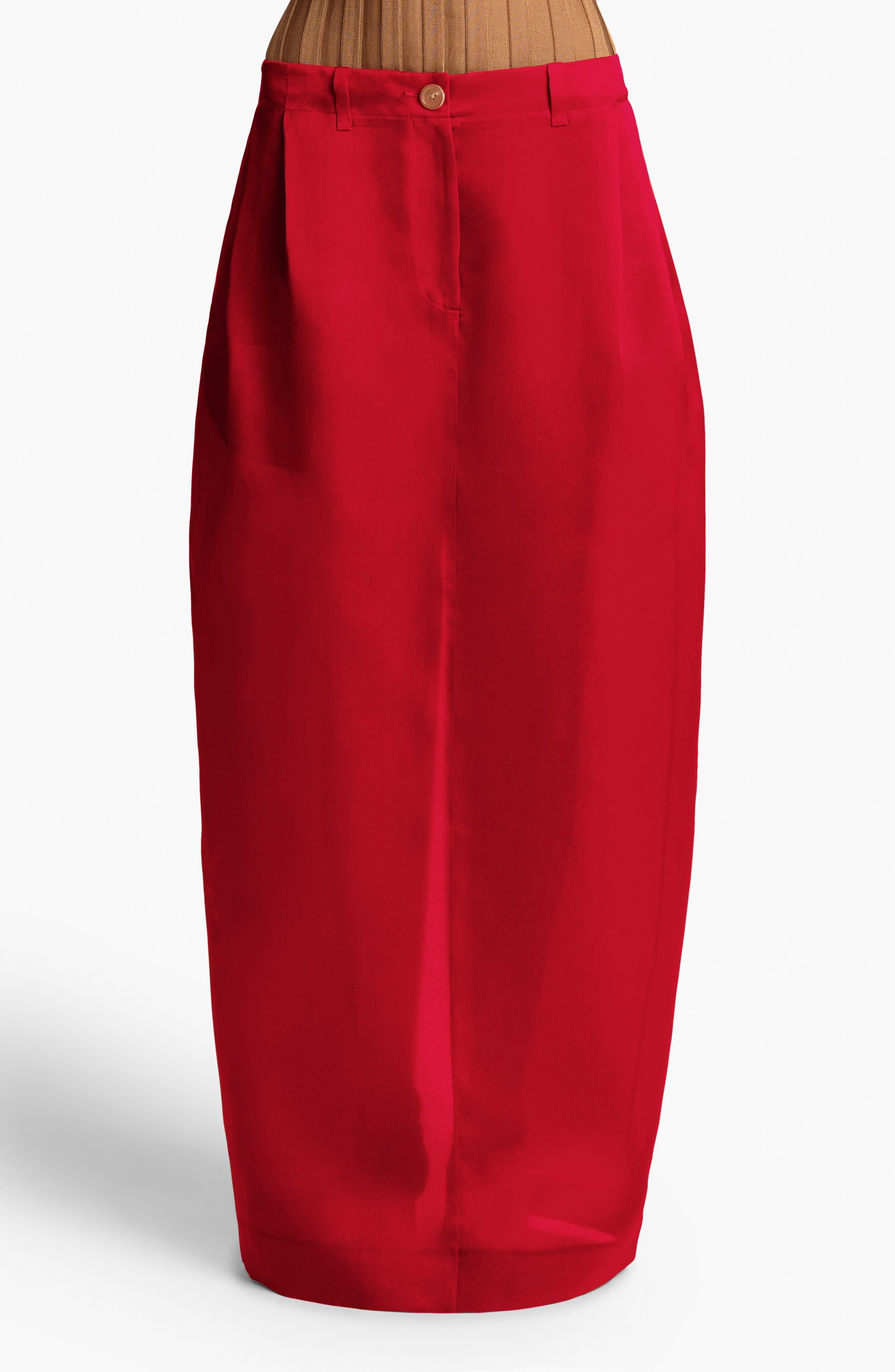 Khaite Lucian Pleated Silk Organza Maxi Skirt in Raspberry at Nordstrom - 1