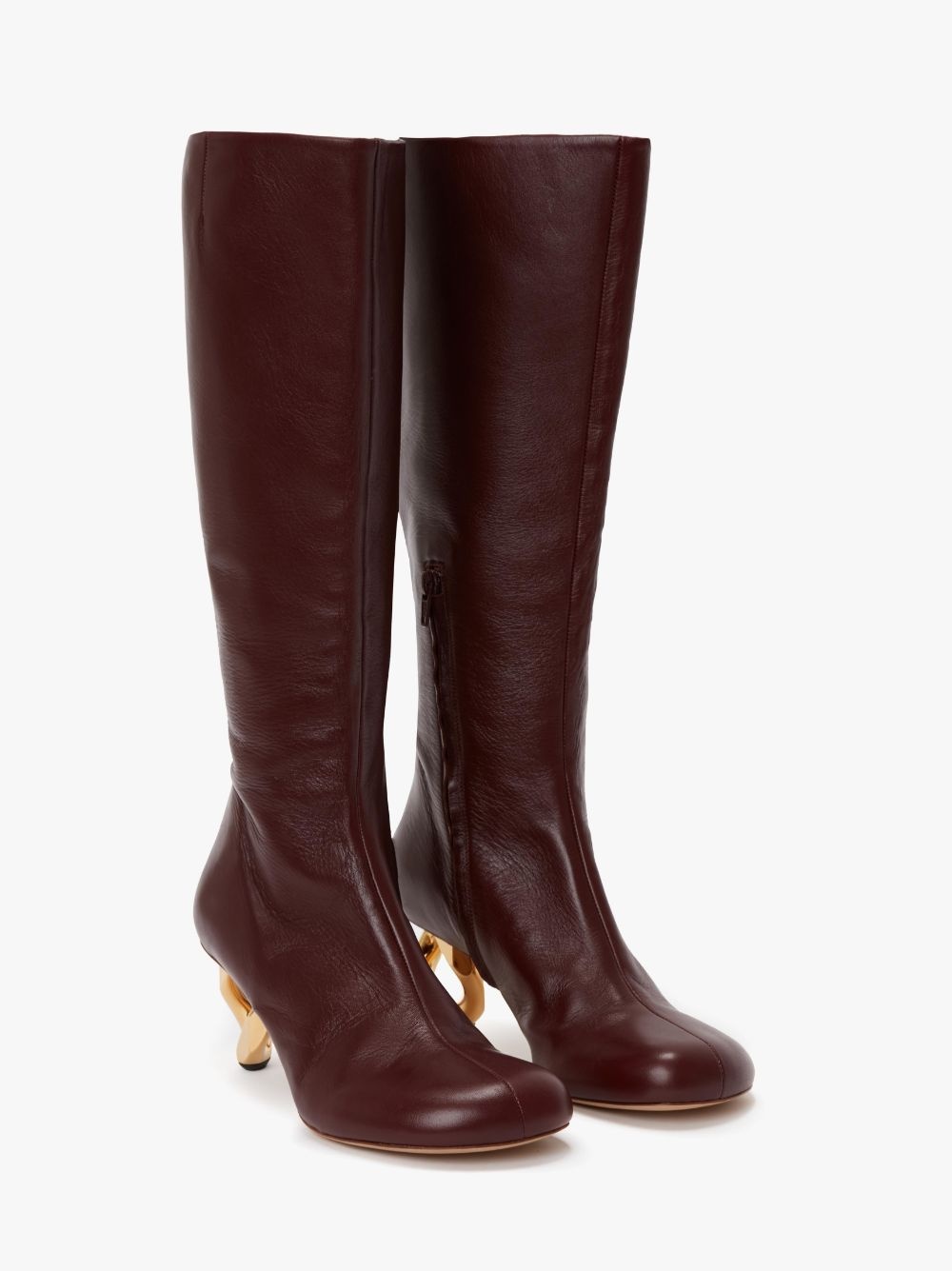 CHAIN HEEL HIGH BOOTS - 2