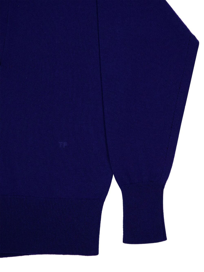 polo V-neck cashmere knit top 5