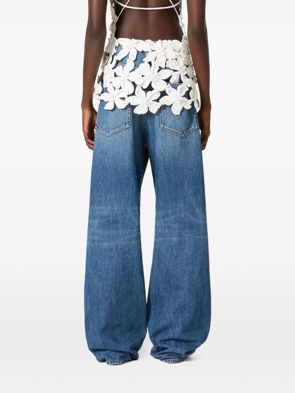 wide-leg cotton jeans - 4