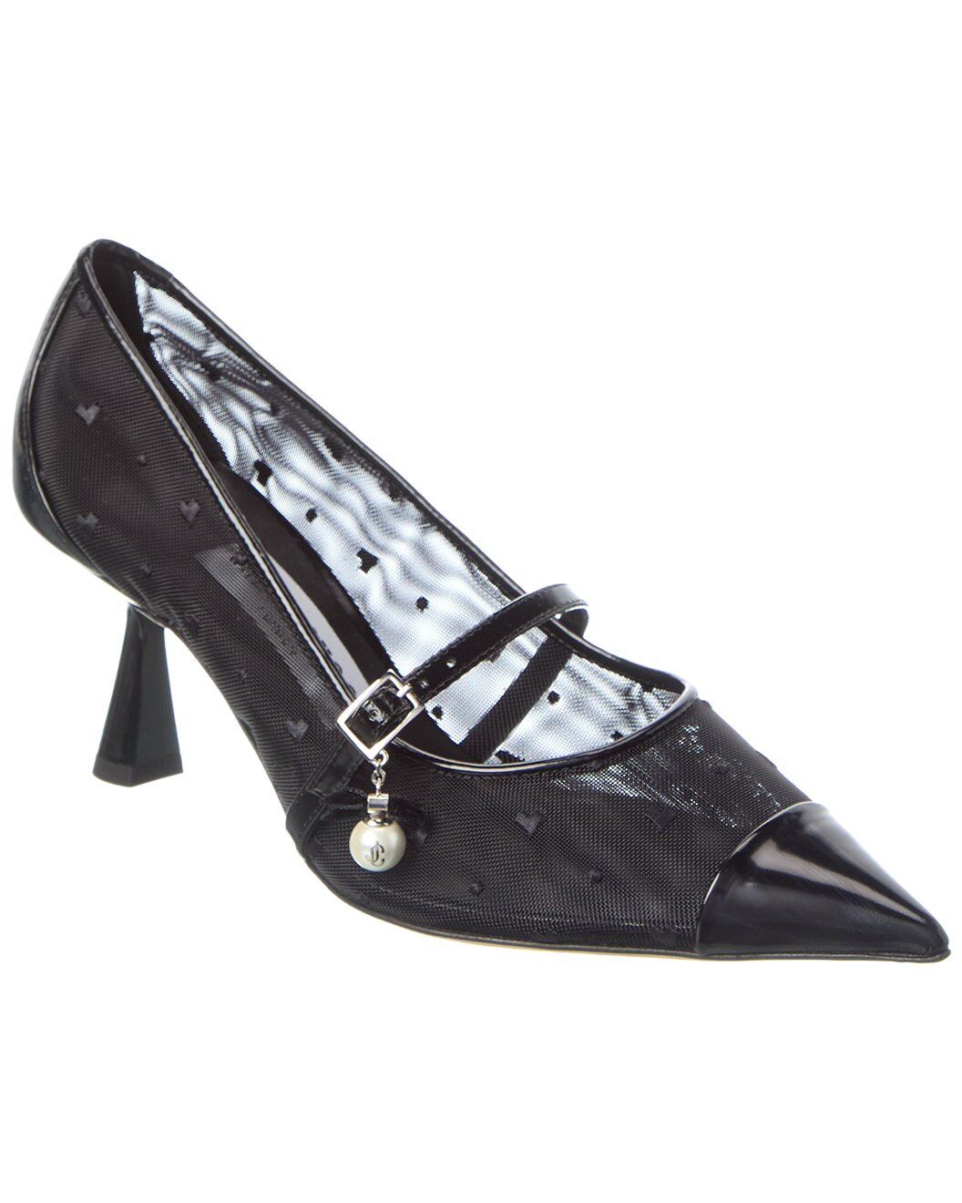 Jimmy Choo Aren 65 Heart Mesh & Leather Pump - 1