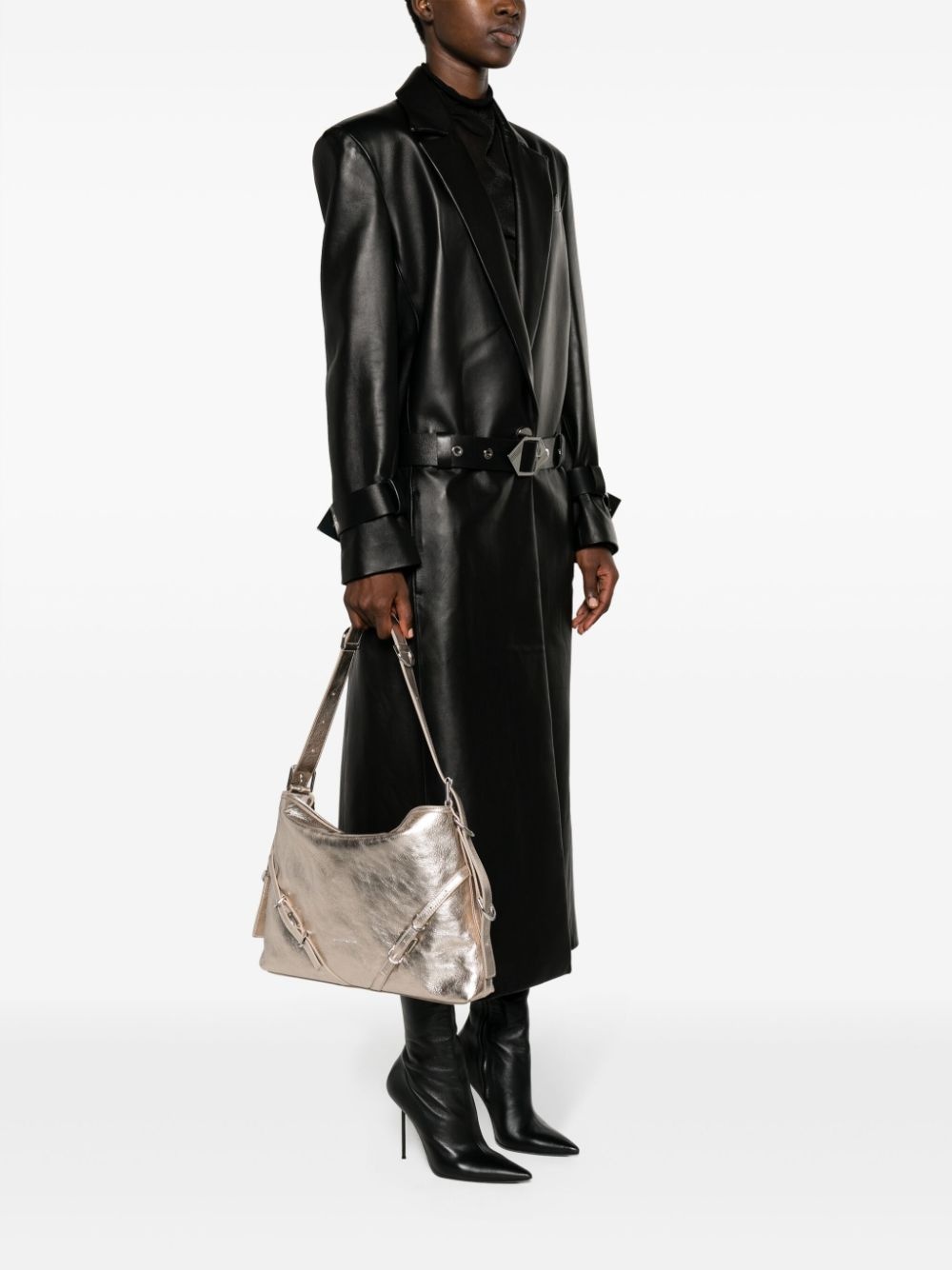 medium Voyou laminated shoulder bag - 2