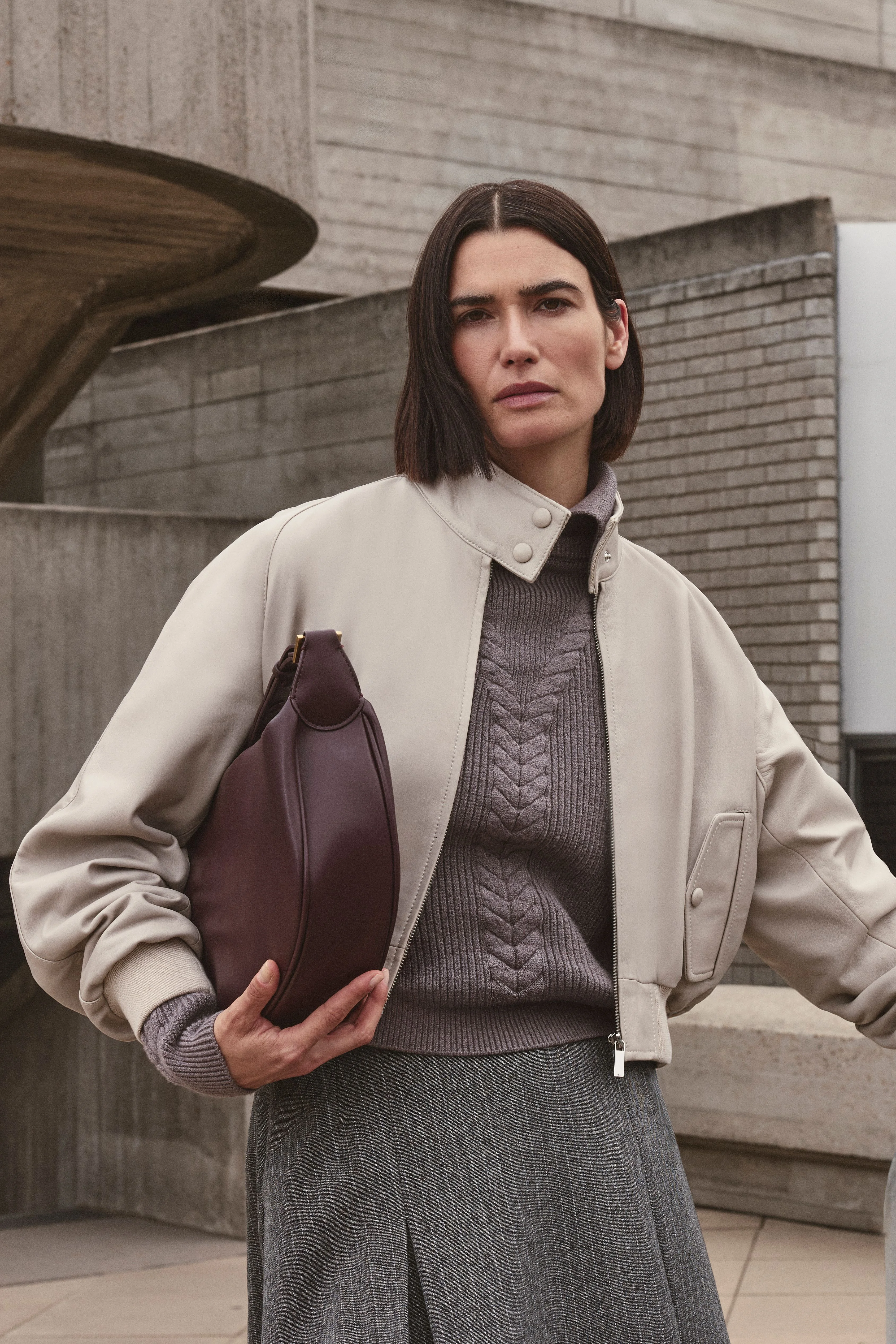 Leather Bomber Jacket - 1