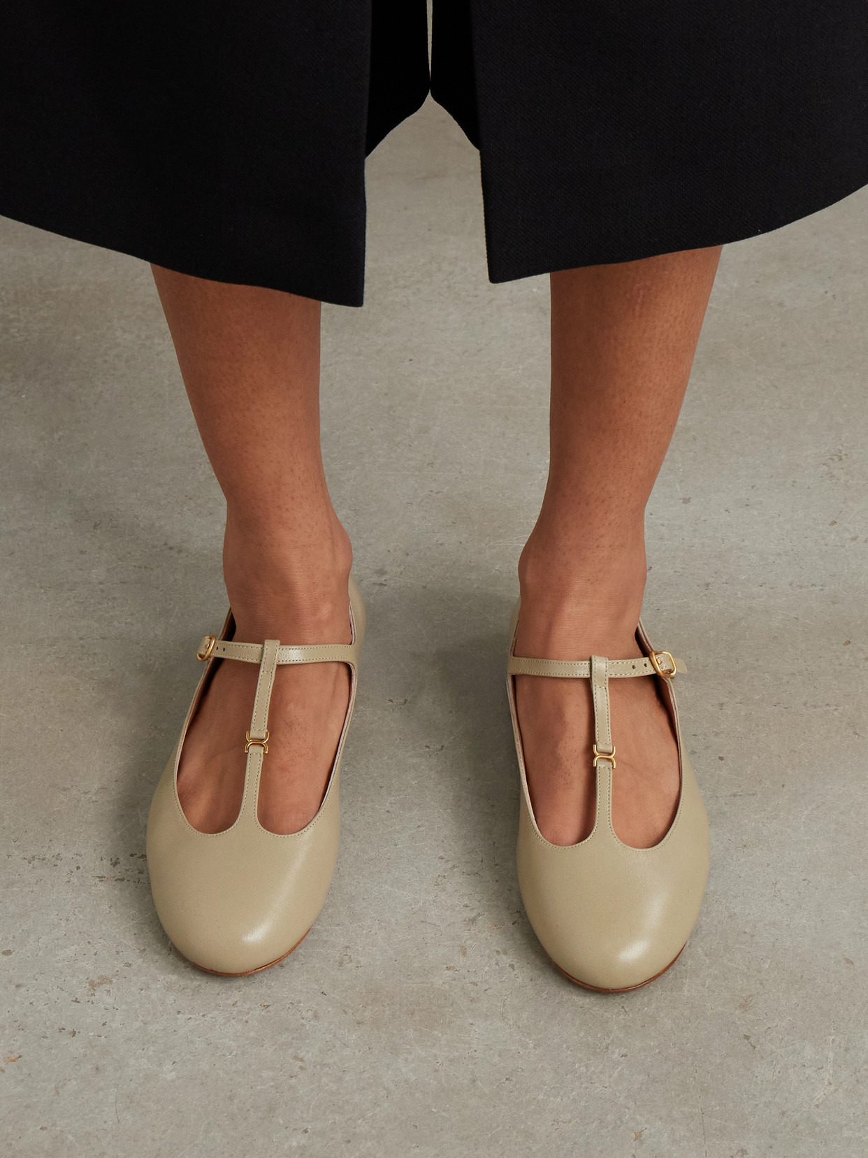 Marcie Embellished Leather Ballet Flats - 2