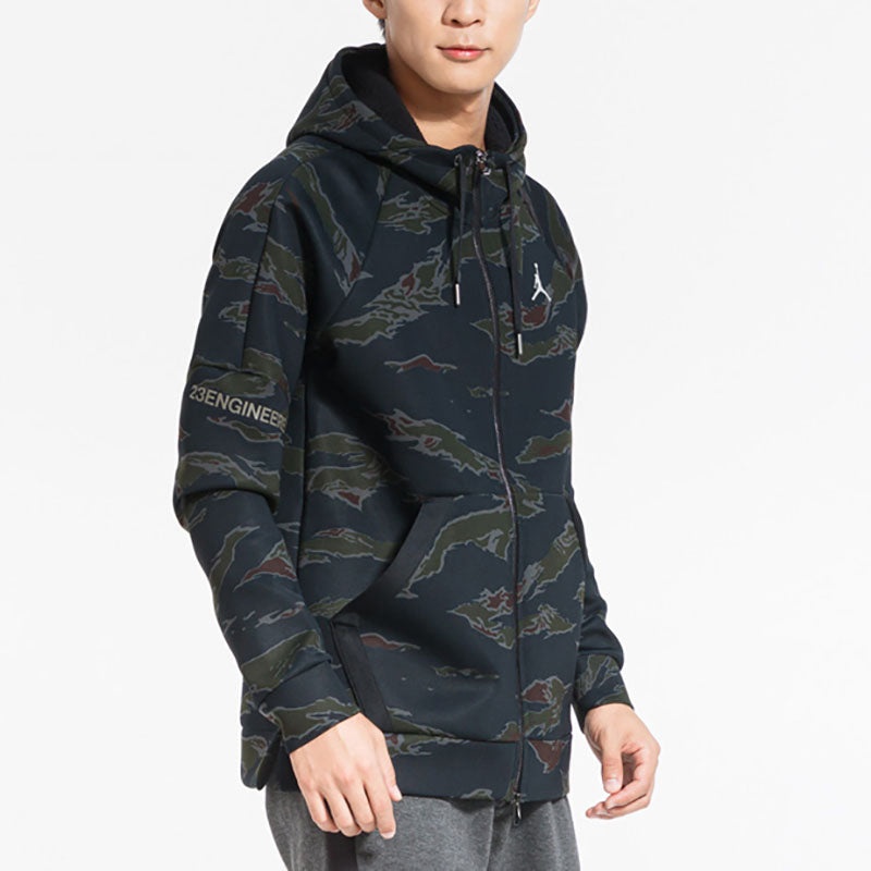 Air Jordan Men s Space Cotton Warm Sports Casual Hooded Jacket Black AH6162-010 - 4