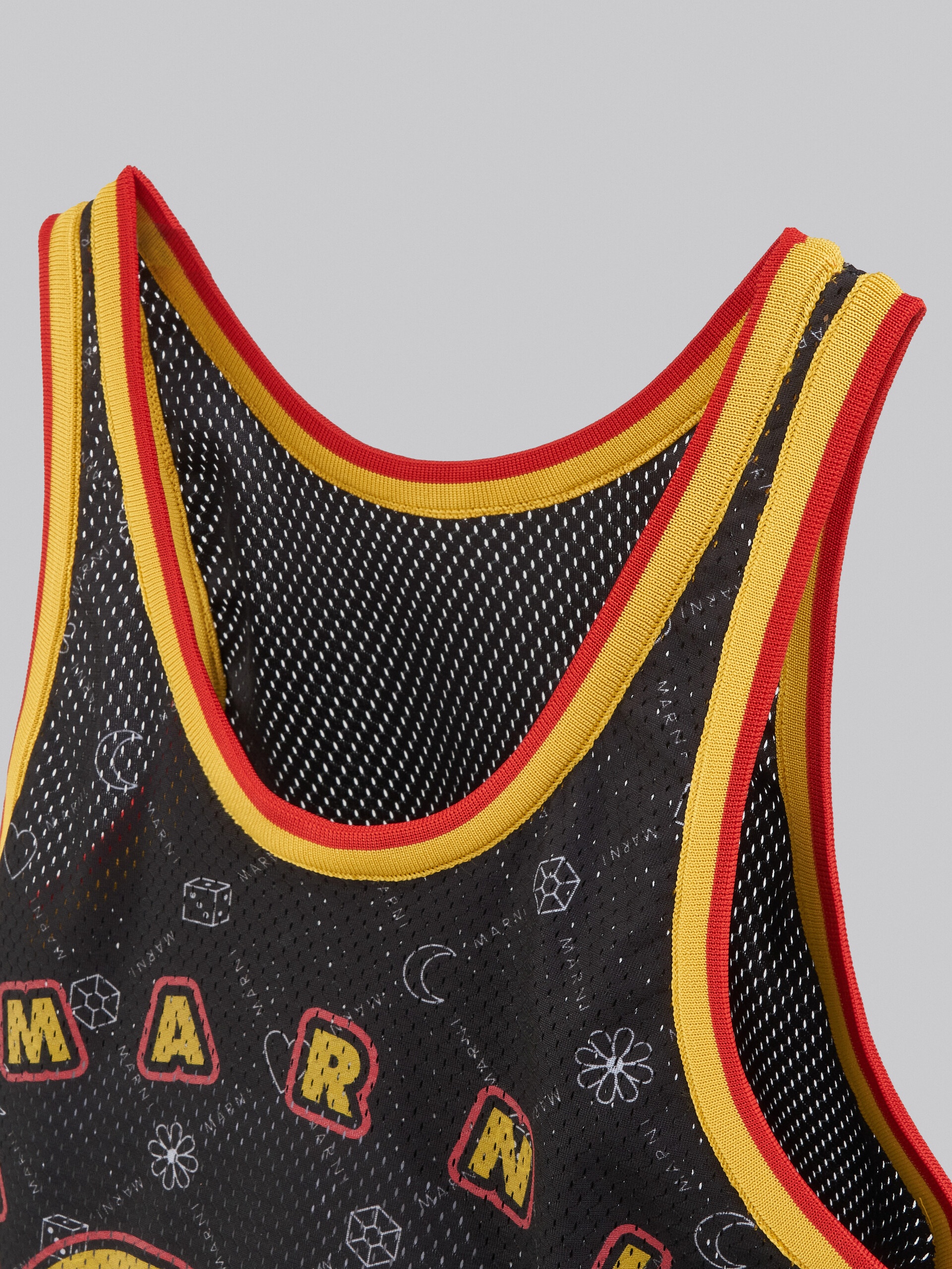 BLACK TANK-TOP SHOPPING BAG WITH MARNIGRAM PRINT - 4