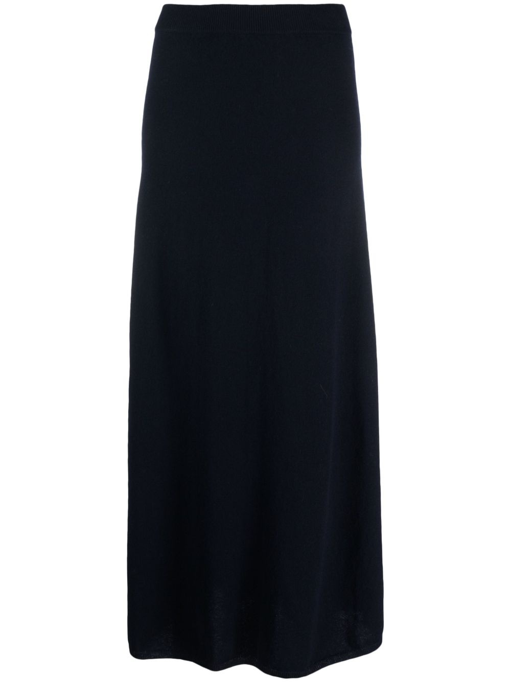 ribbed-trim cashmere skirt - 1