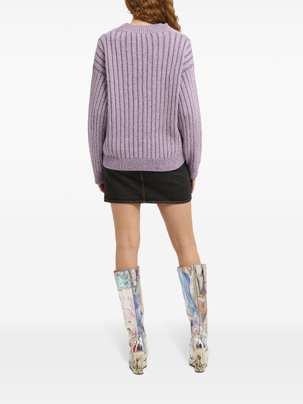 intarsia-knit logo cardigan - 3