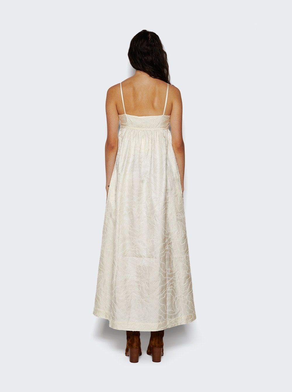 Cavola Embroided Long Dress Ivory - 5
