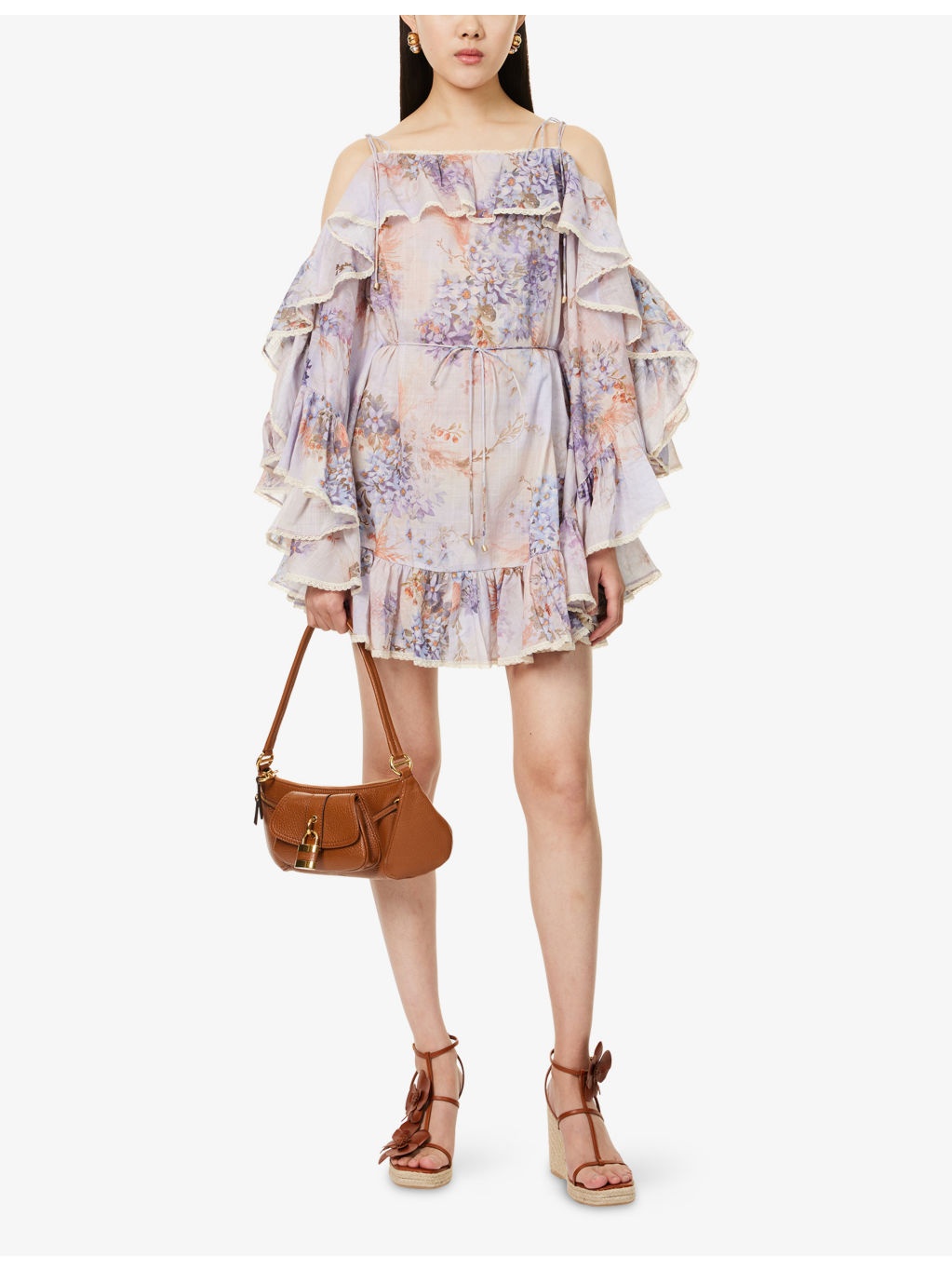Floral-Print Ruffle Mini Dress - 2