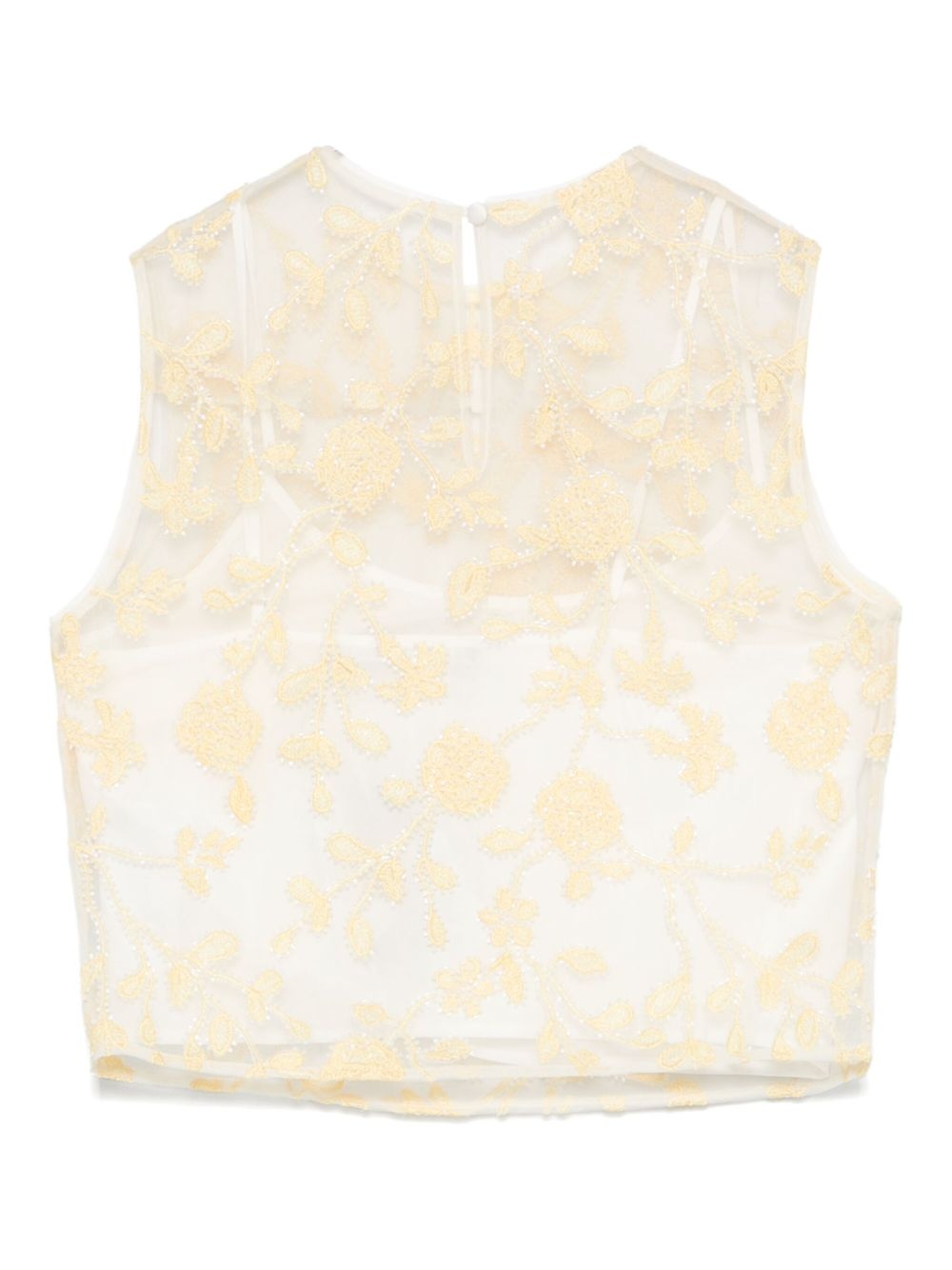flower-embroidered beaded top - 2