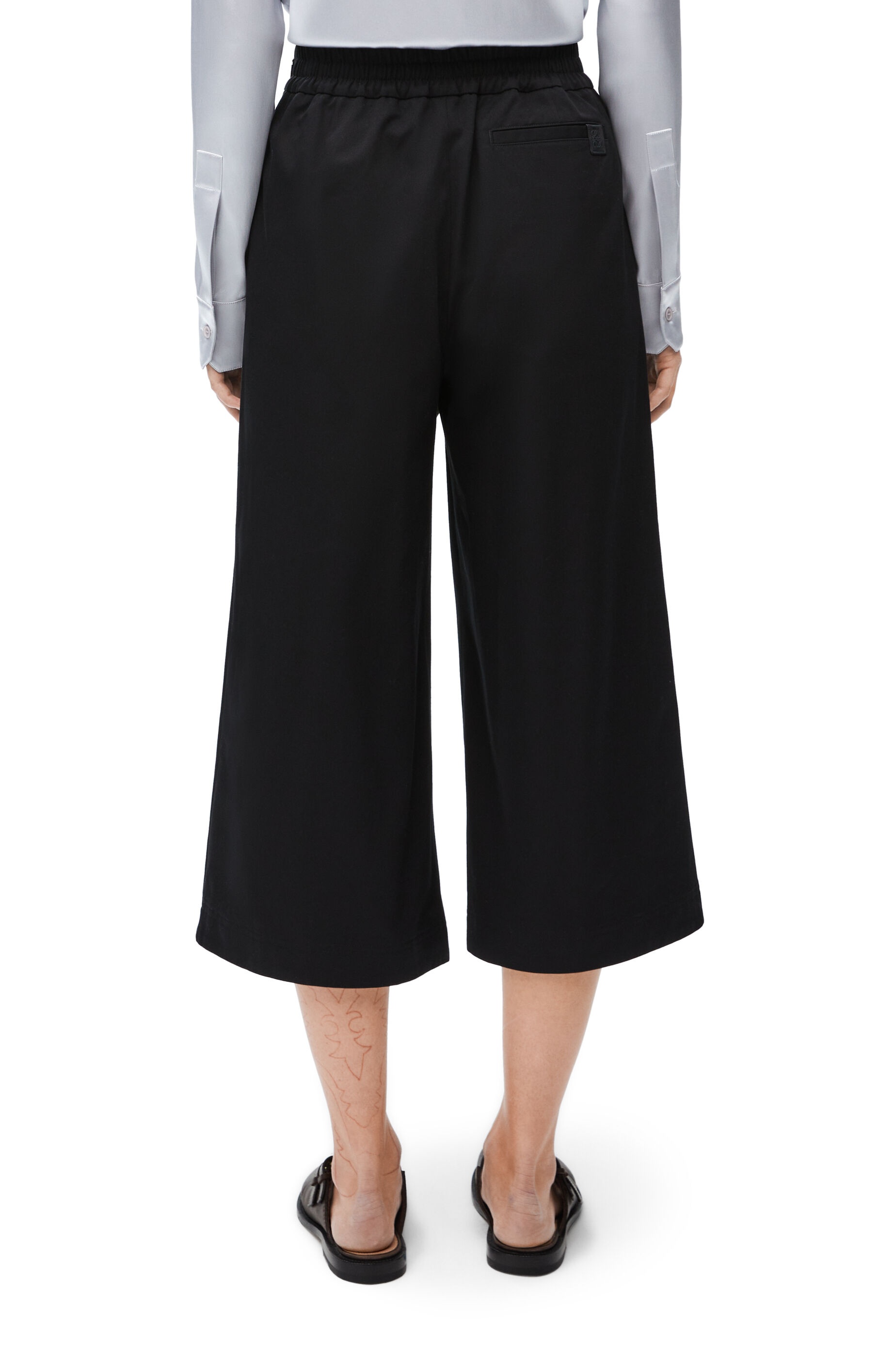 Cropped wrap trousers in cotton - 4