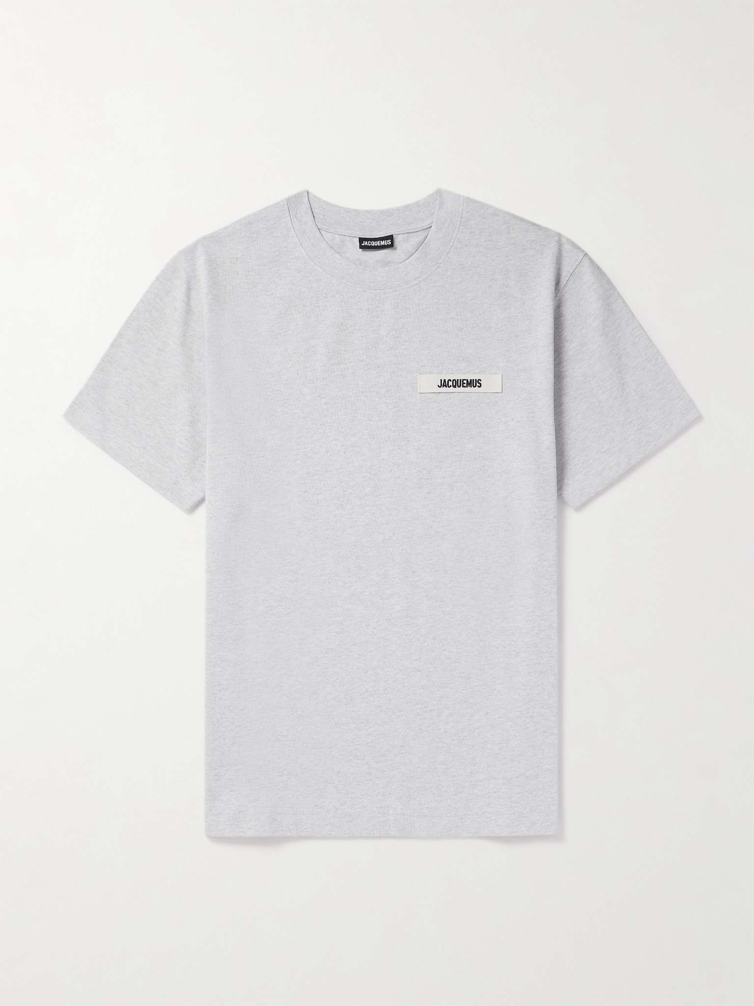 Grosgrain-Trimmed Logo-Embroidered Cotton-Jersey T-shirt - 1