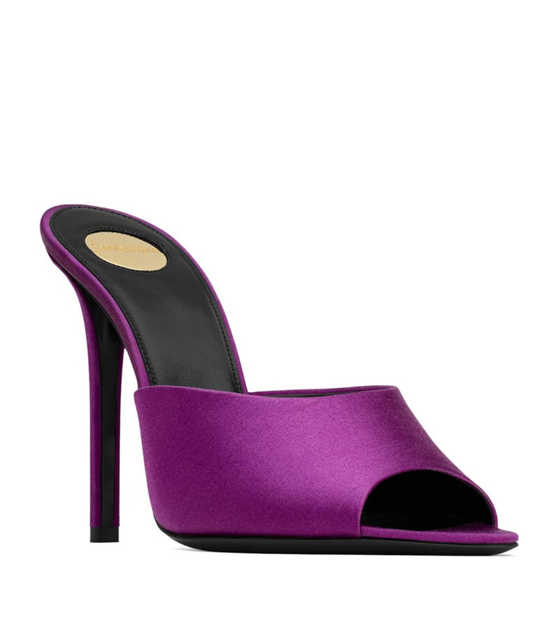 SAINT LAURENT goldie mules in satin crepe outlook