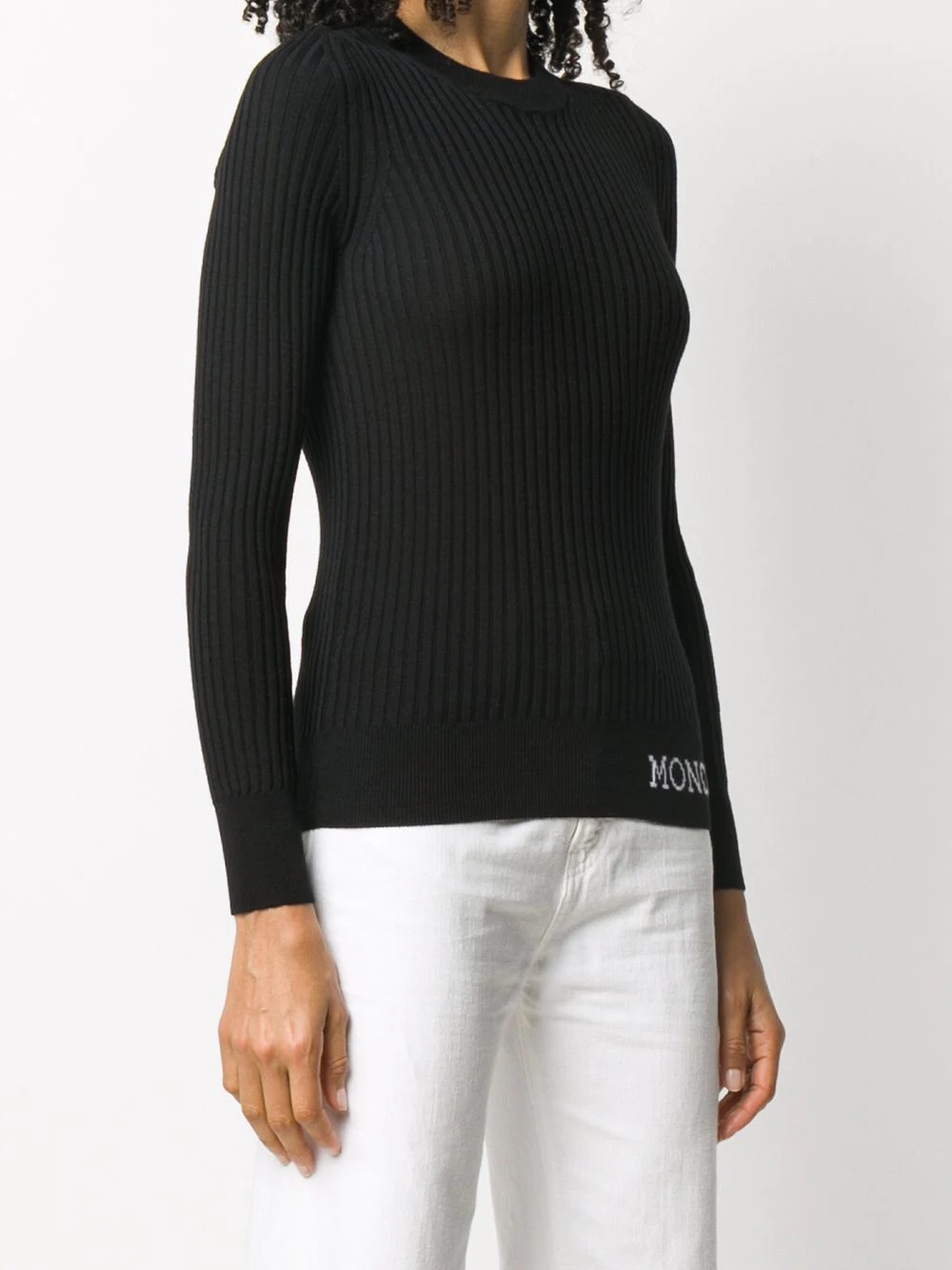 jacquard logo ribbed jumper - 3