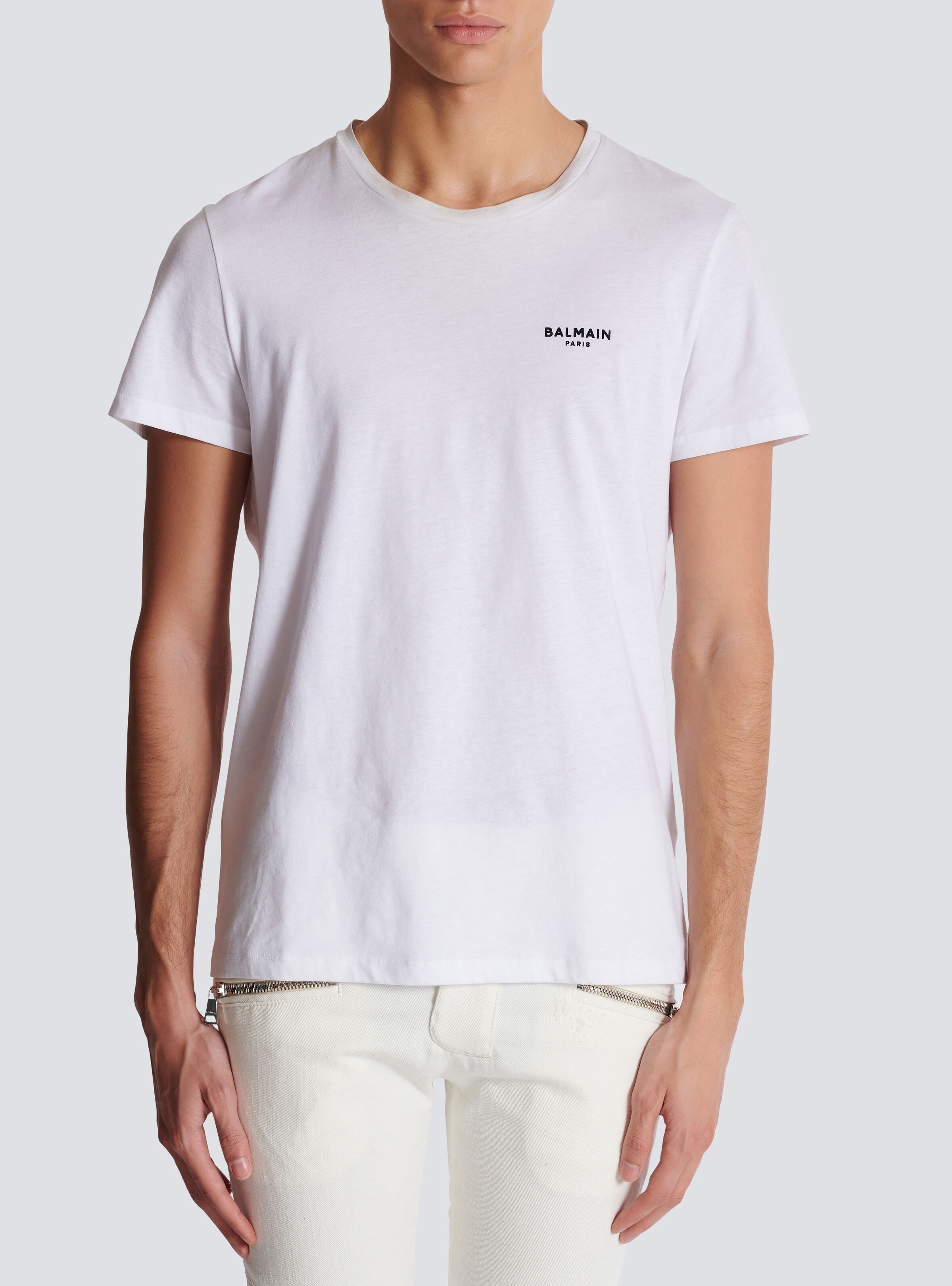 Balmain Paris flocked short-sleeved T-shirt - 5