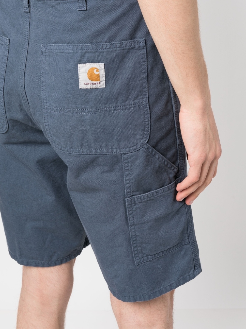 logo-patch cotton chino shorts - 5