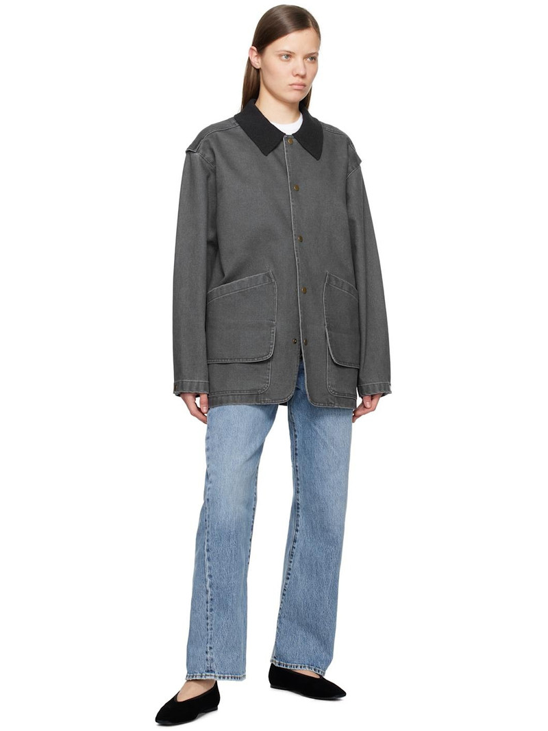 LE17SEPTEMBRE Gray Knit Collar Field Jacket outlook