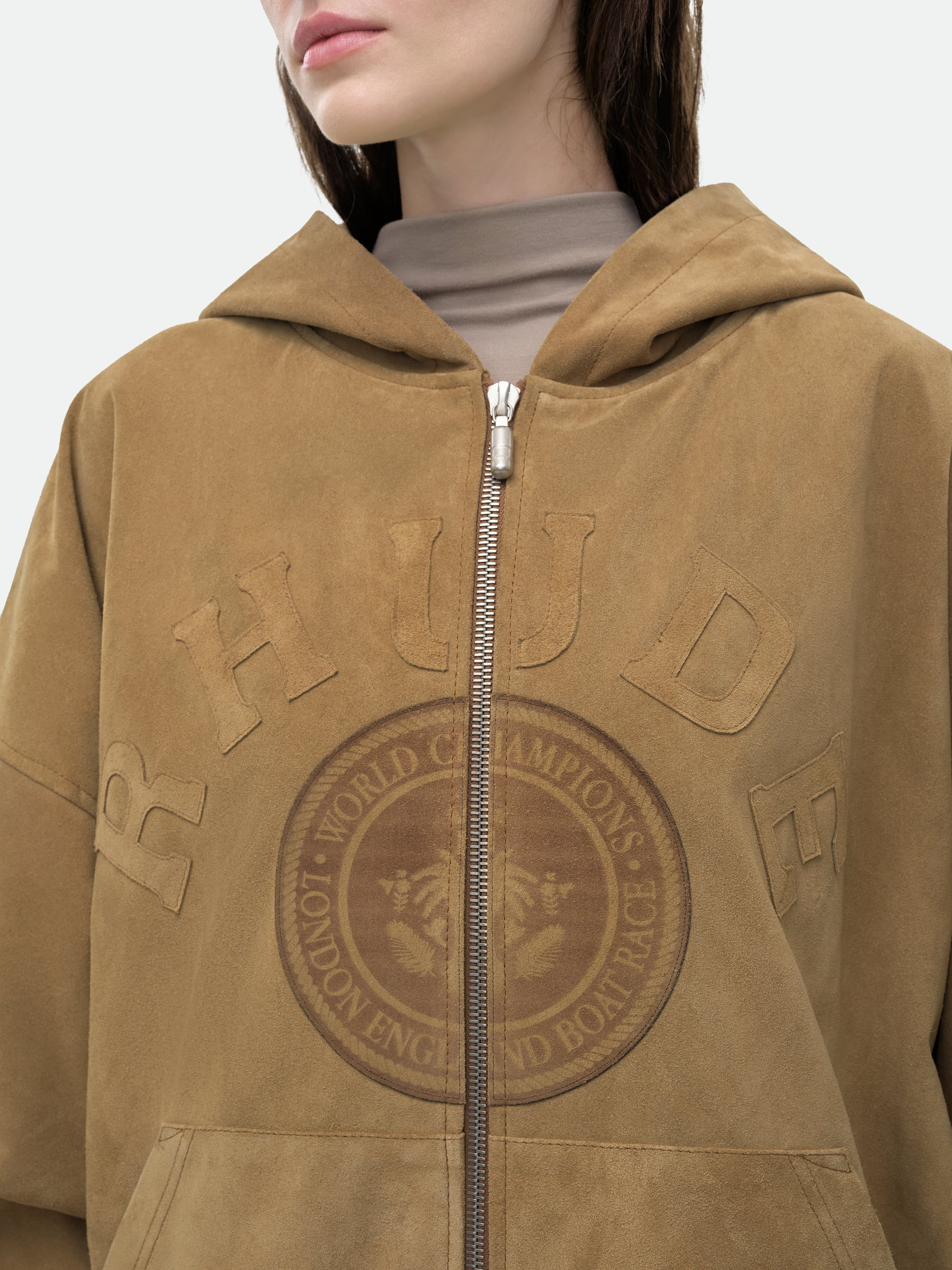SUEDE RHUDE CREST HOODIE - 8