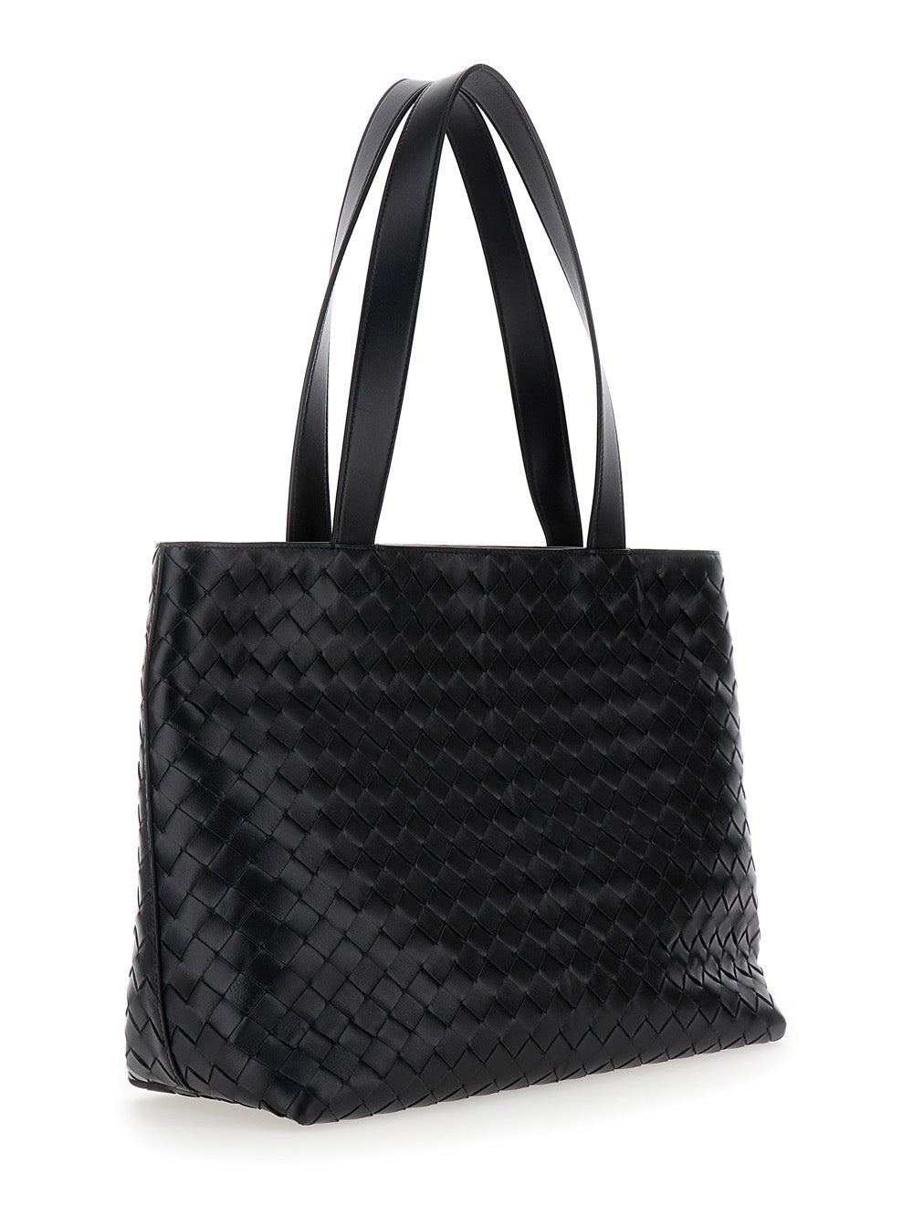 Bottega Veneta Men 'Small Intrecciato' Black Tote Bag With Zip Closure In Leather Man - 3