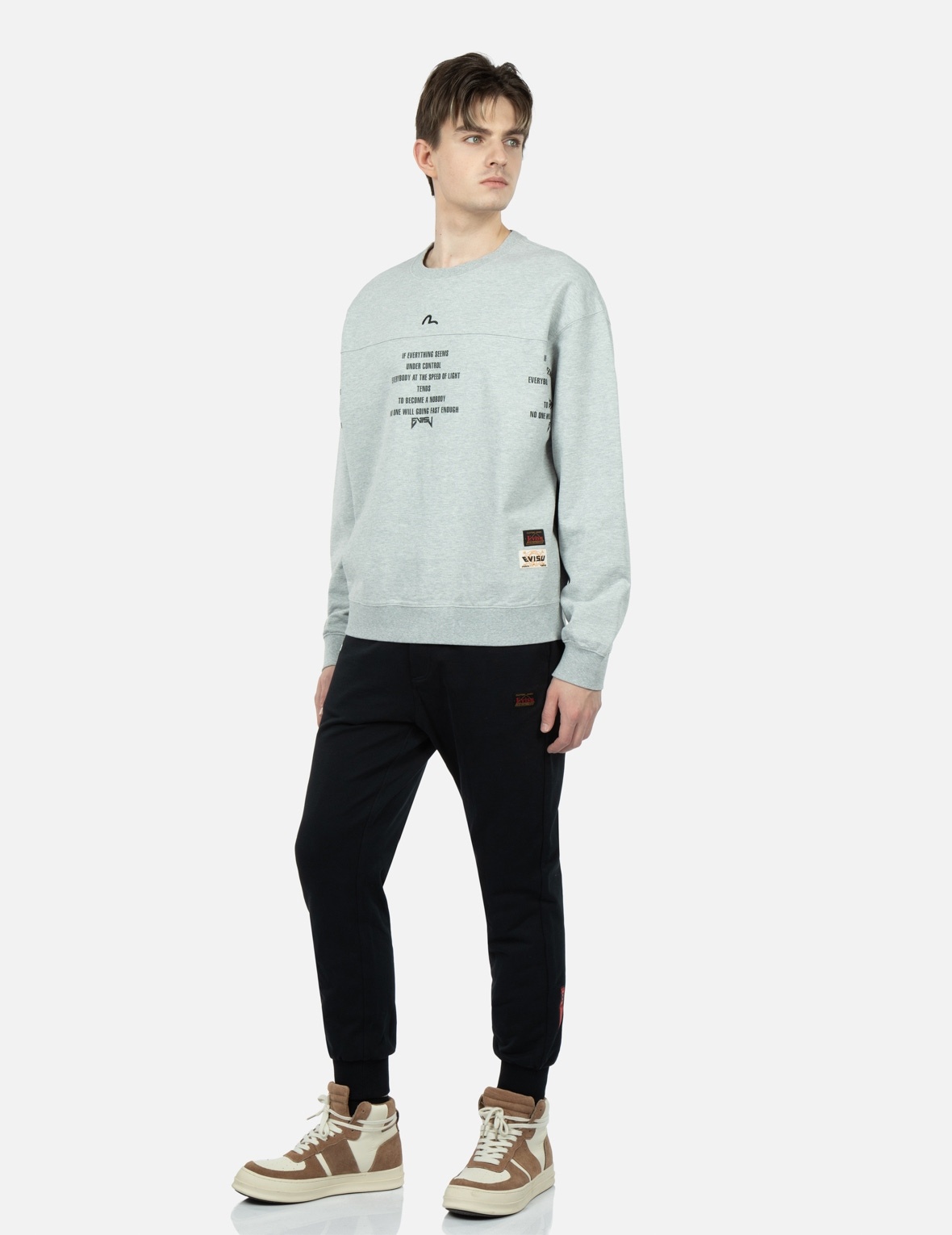 SPRAY-EFFECT GODHEAD PRINT SWEATSHIRT WITH SEAGULL EMBROIDERY - 4