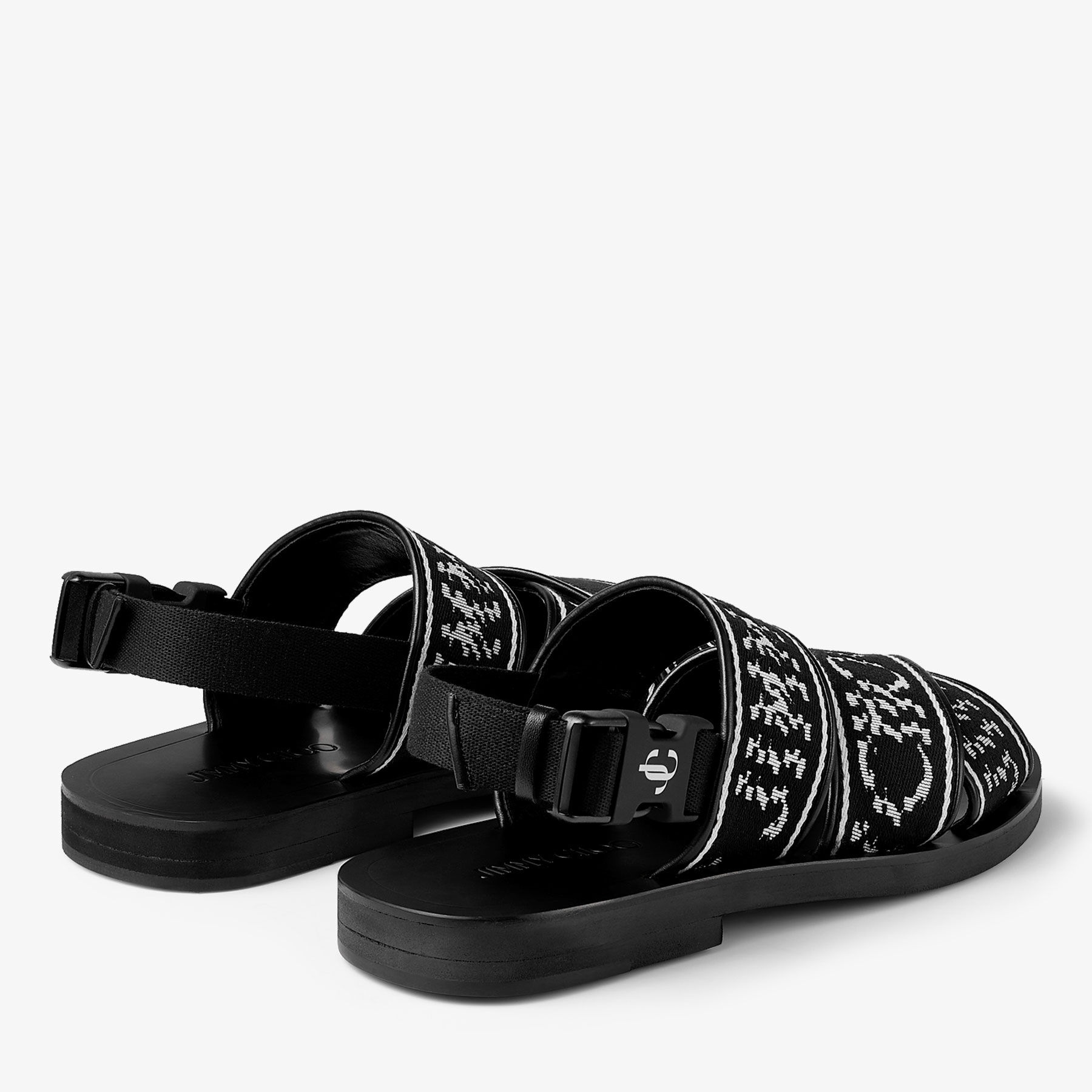 Jude Sandal/M
Black and White Distorted Jimmy Choo Print Webbing Sandals - 5