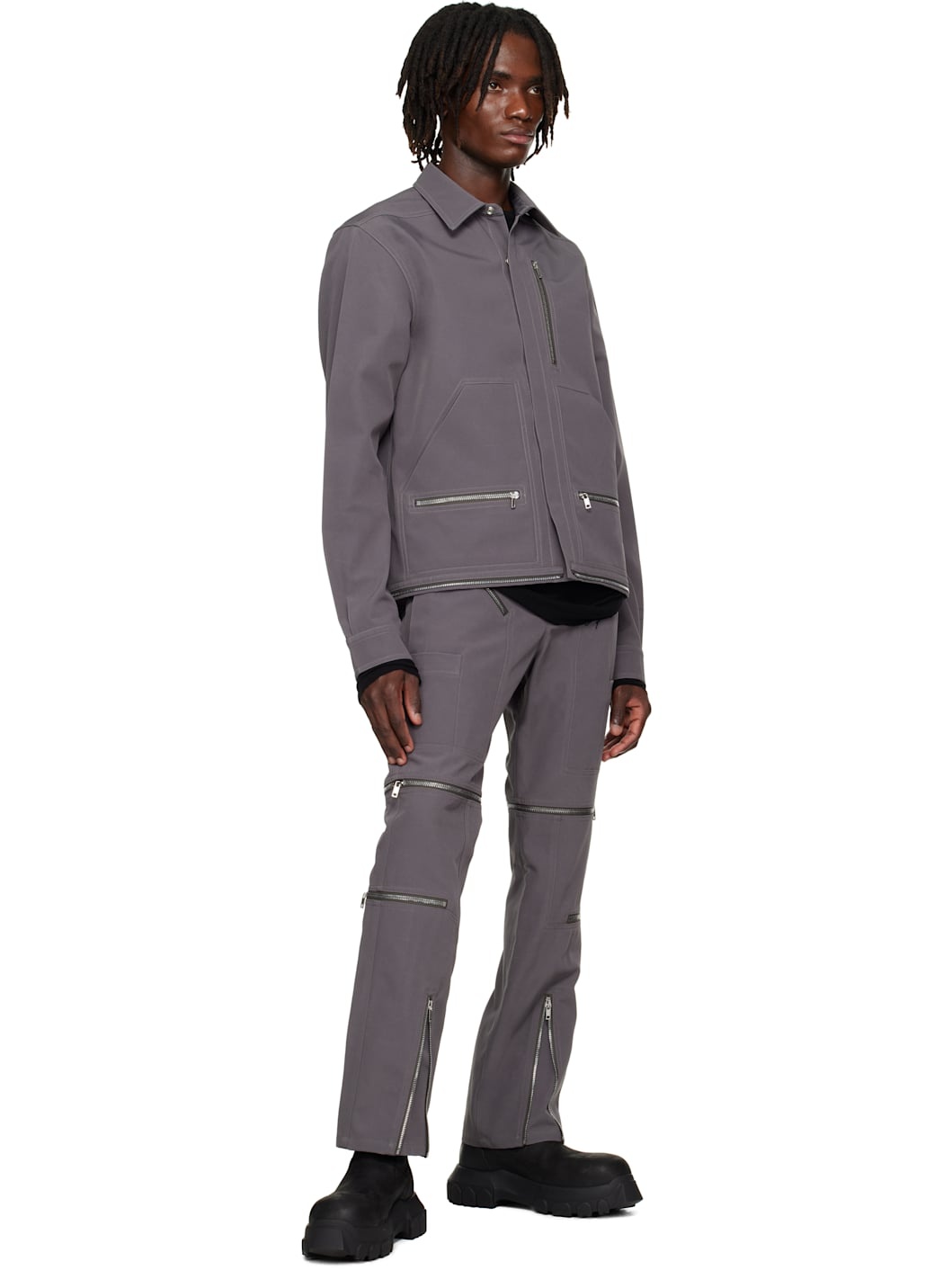 Gray Hollywood Headon Convertible Trousers - 4