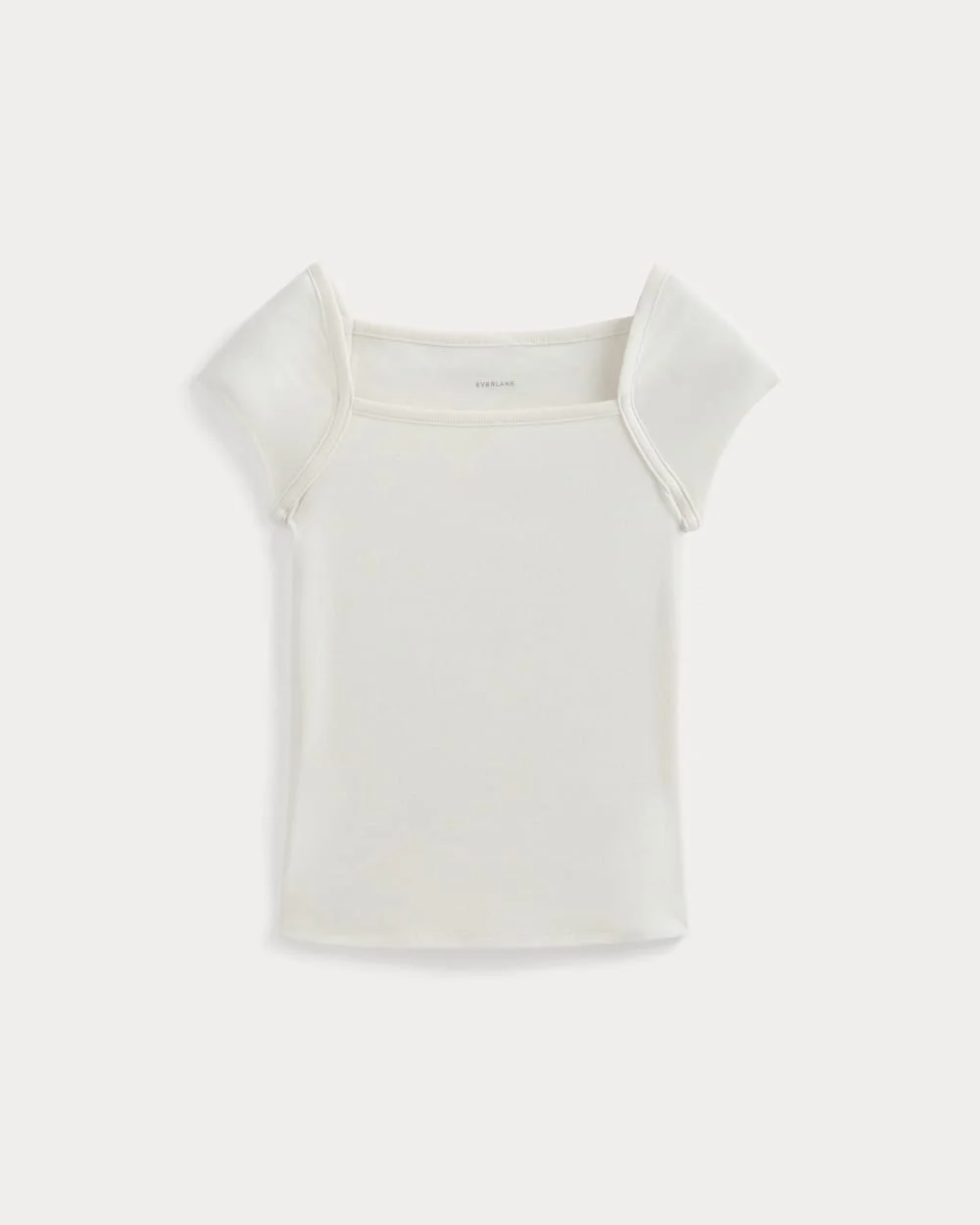 RETROSOFT COTTON SQUARE-NECK TEE - 1