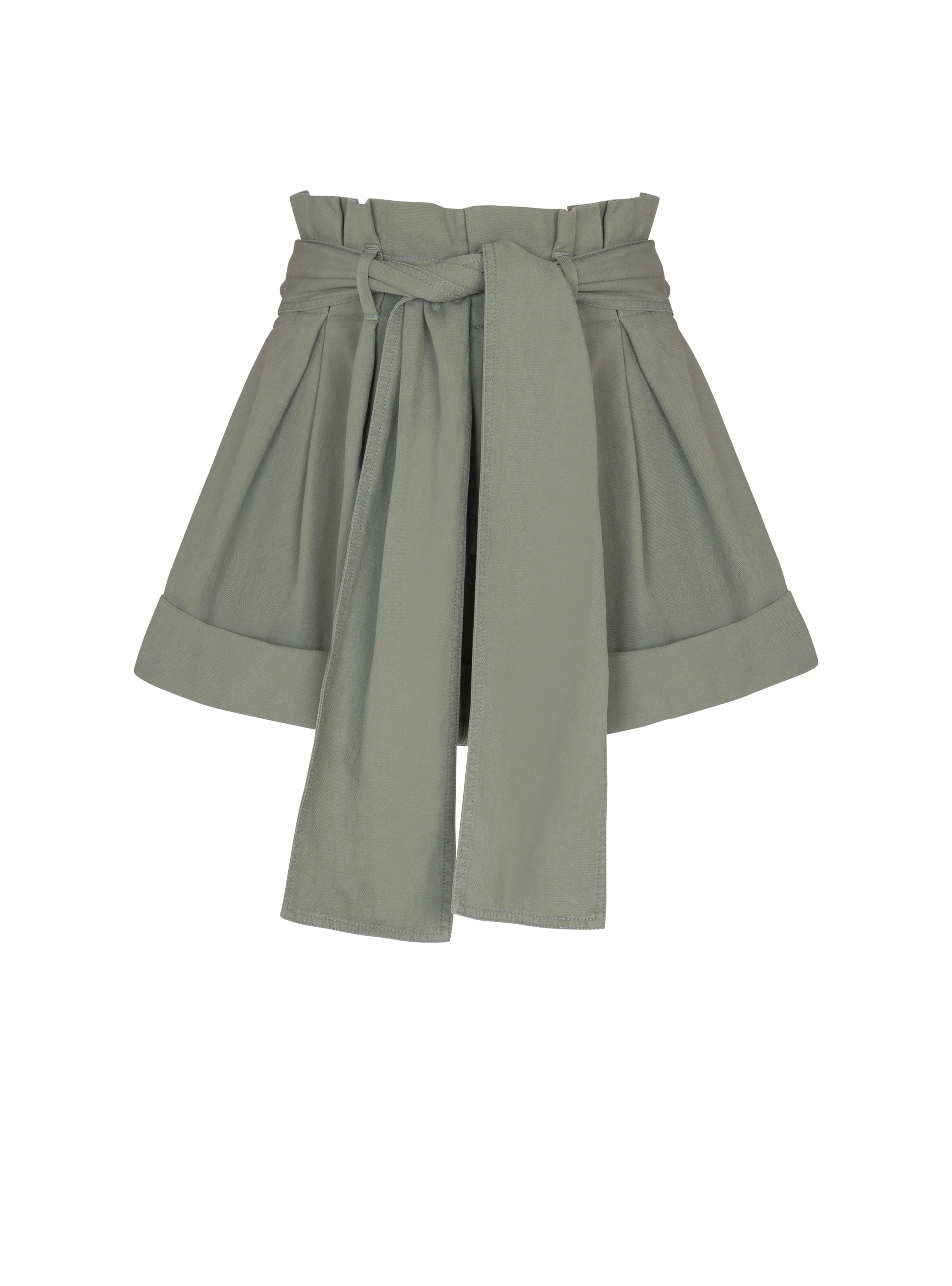 Cotton gabardine high-waisted shorts - 1