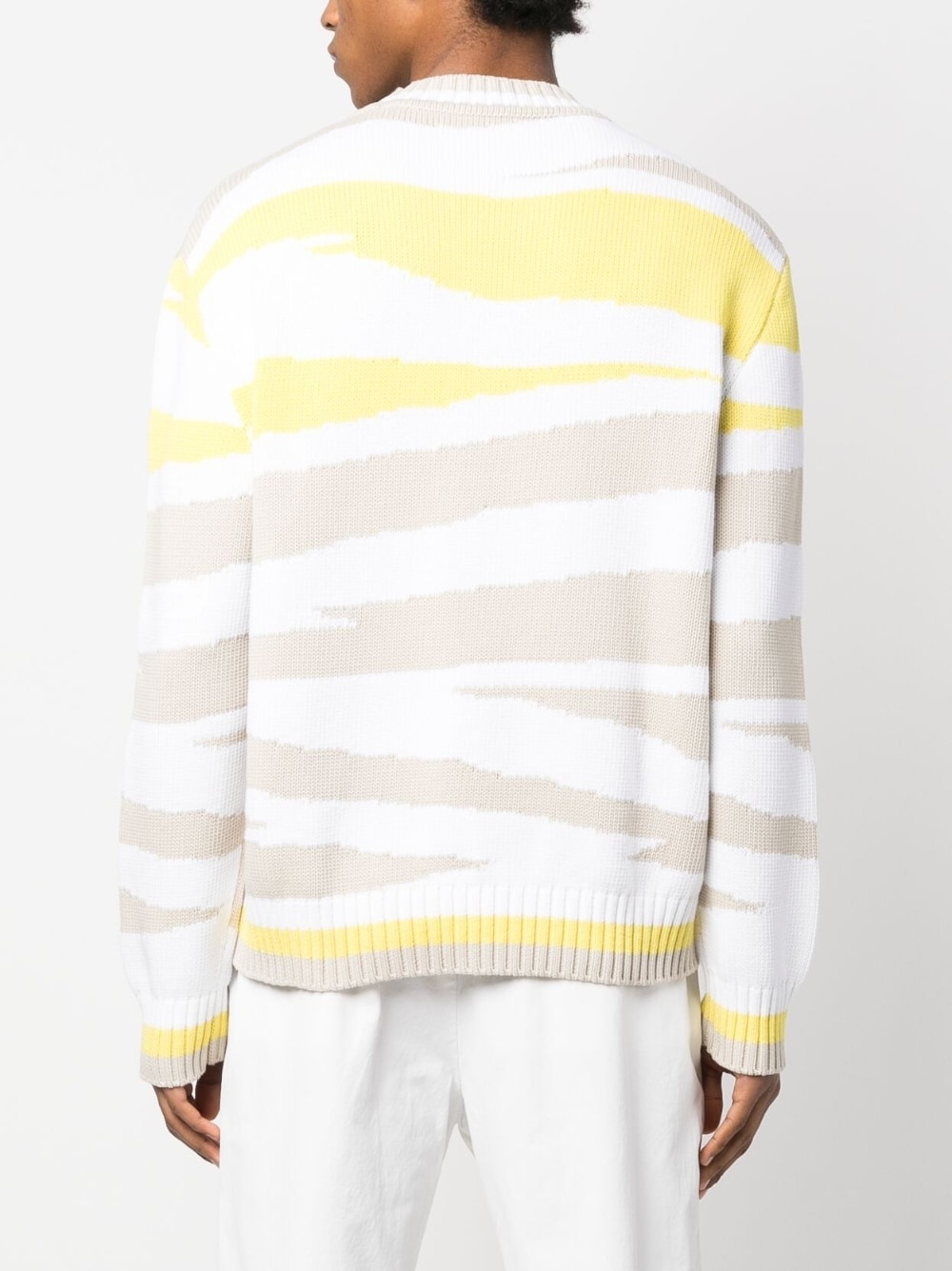 zebra-print crew-neck jumper - 4