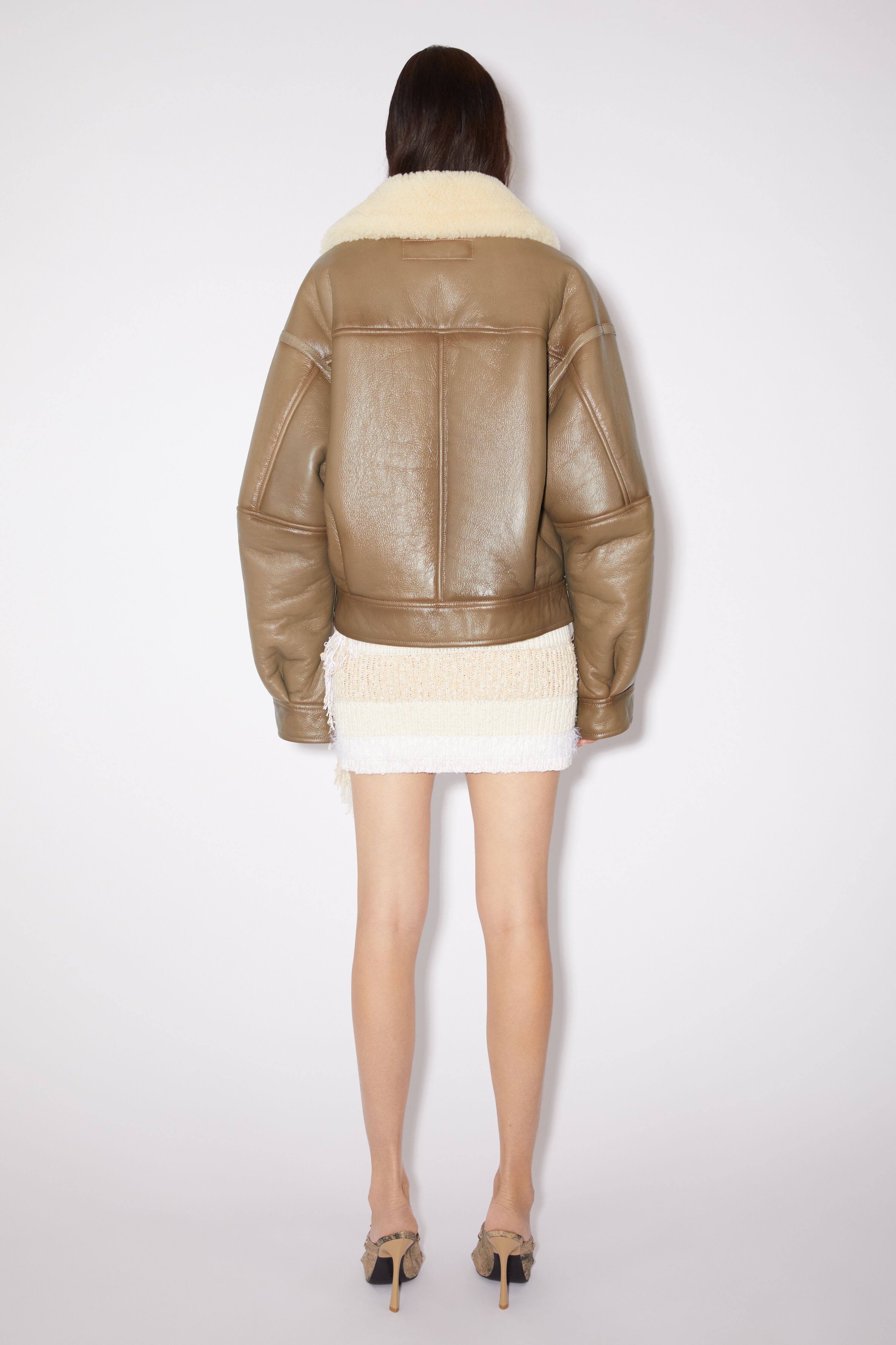 Leather shearling jacket - Brown/light camel - 3