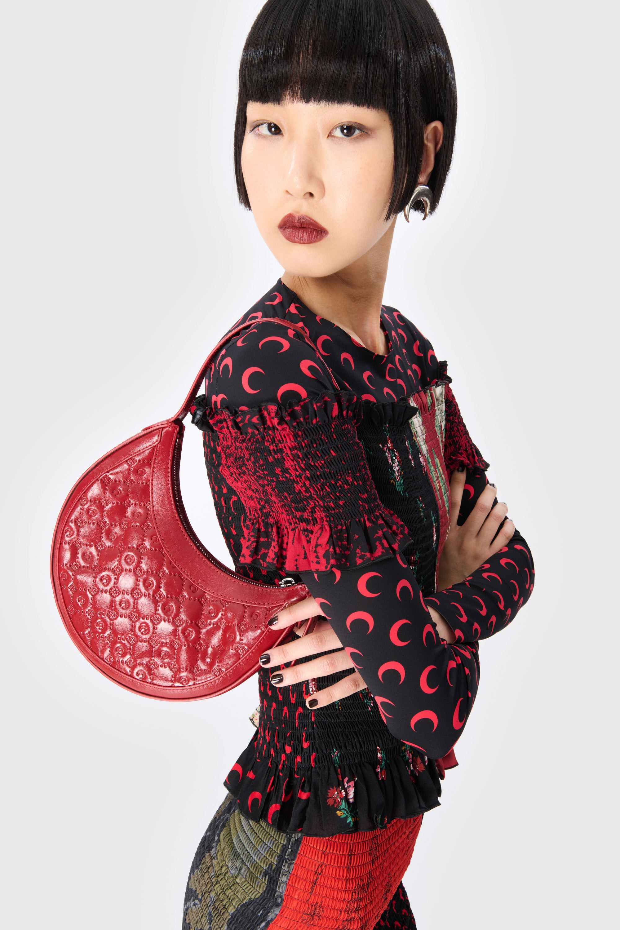Moon Printed Jersey Second Skin Crewneck Top - 3