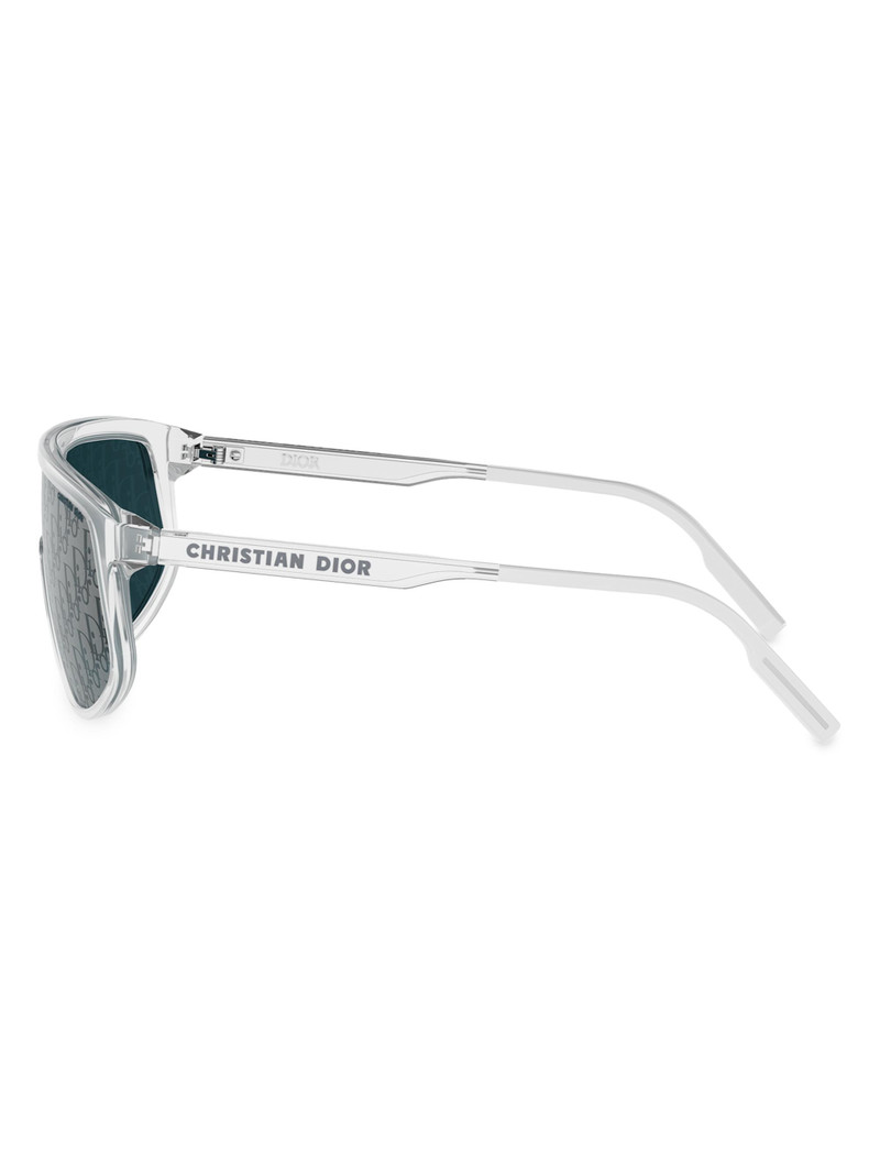 Men's DiorTag M1U 134MM Shield Sunglasses - Crystal Blue 3