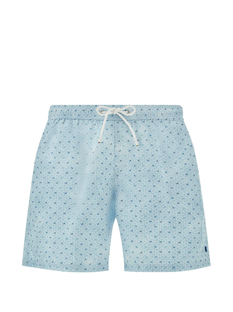 shark-print swim shorts 1