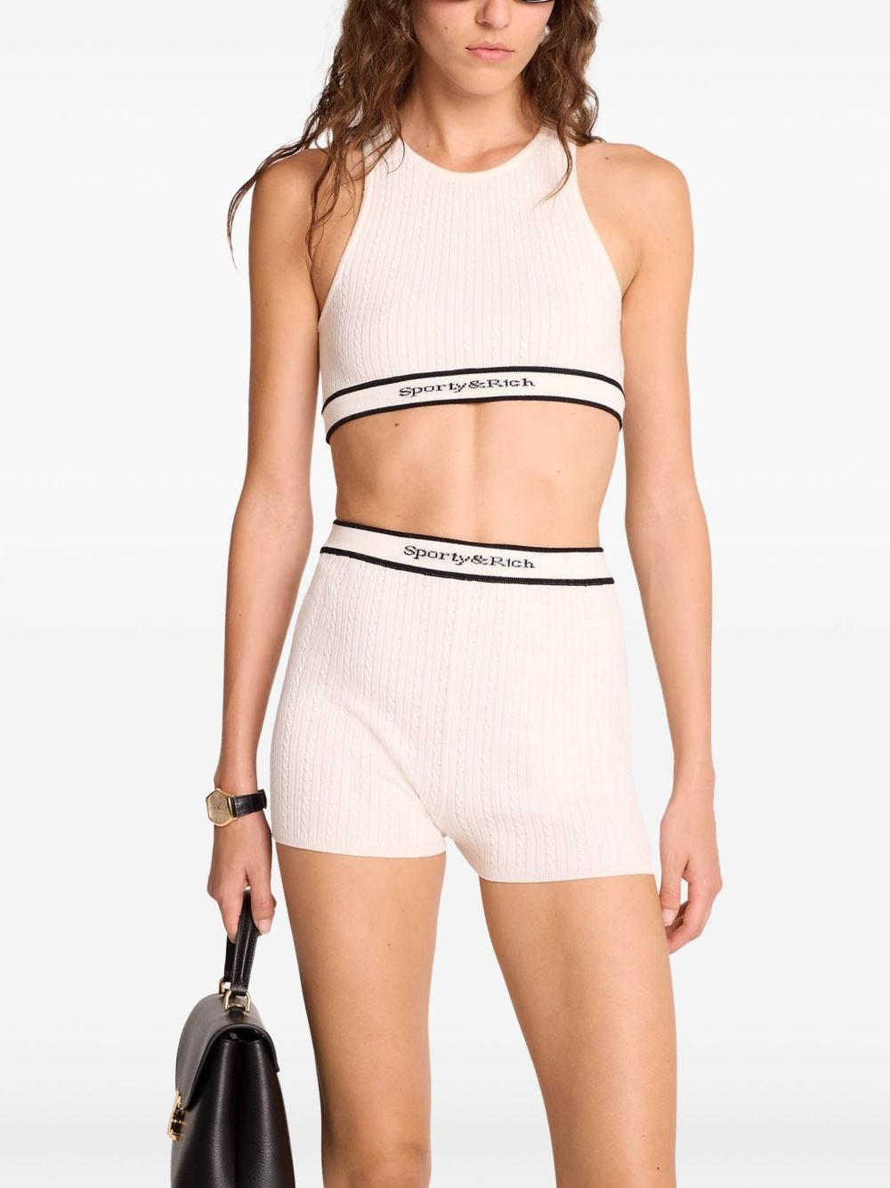 cable-knit sports bra - 2