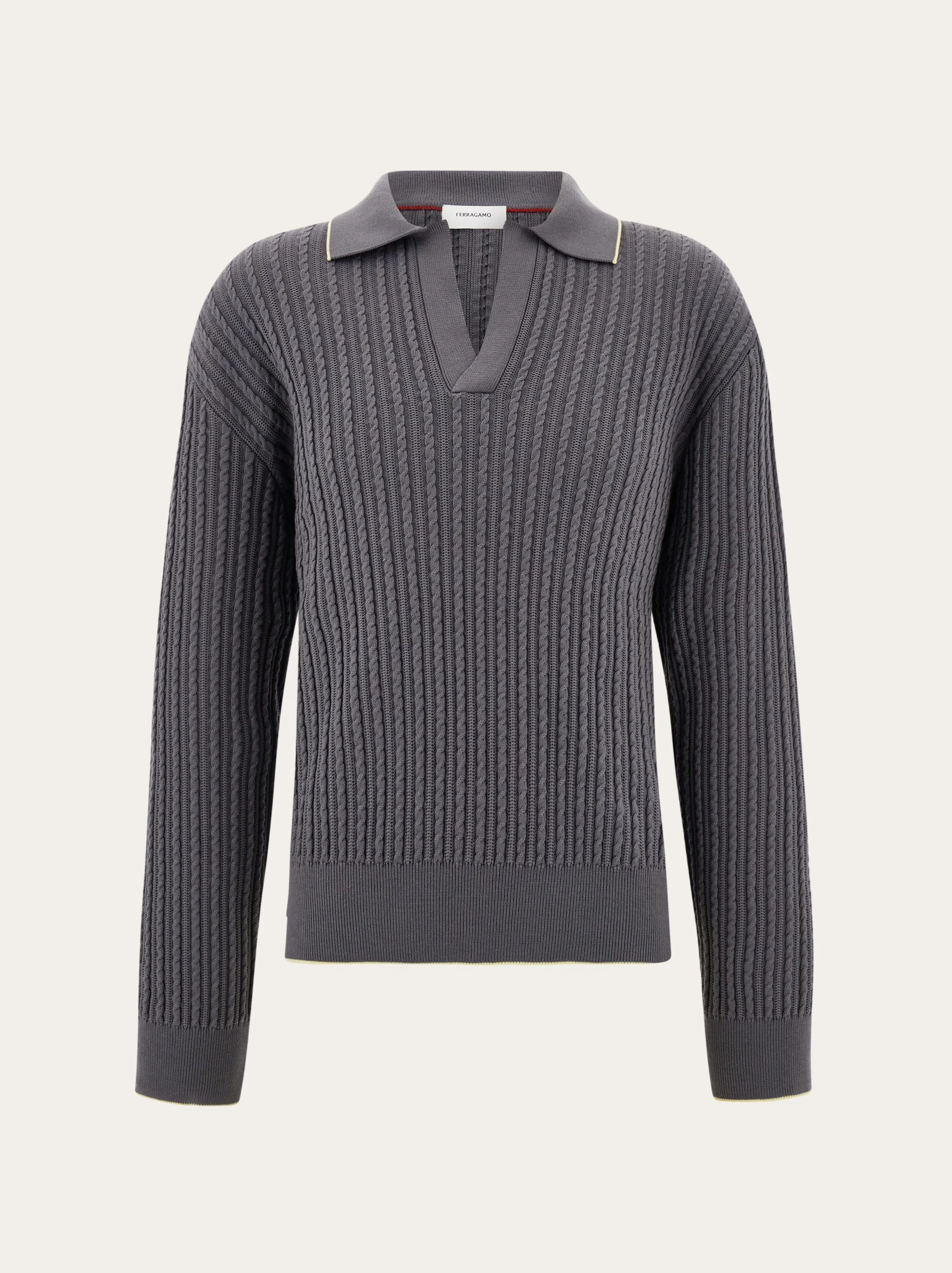 Knitted polo top - 1