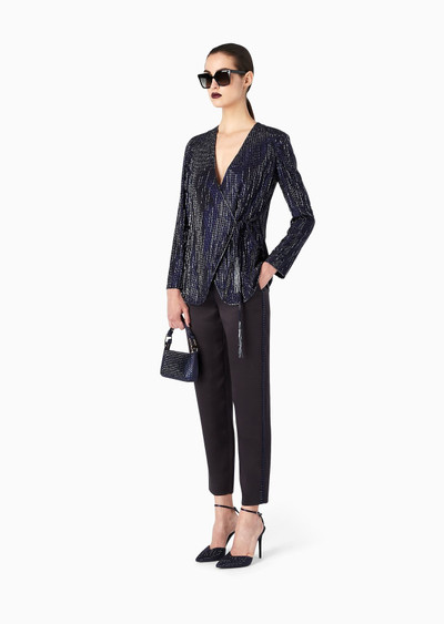 GIORGIO ARMANI Long silk jacket with crystal embroidery outlook