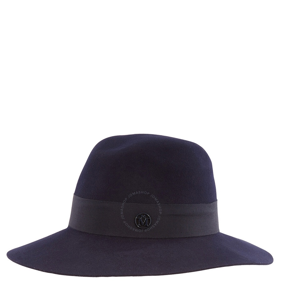 Maison Michel Ladies Navy Henrietta Wool Felt Fedora Hat - 4