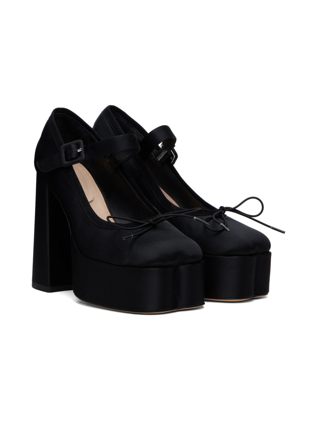 Black Heart Toe Platform Heels - 4