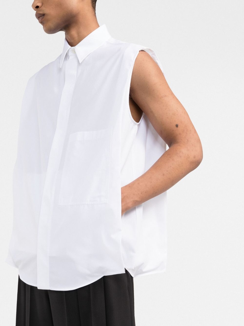 sleeveless cotton shirt - 5