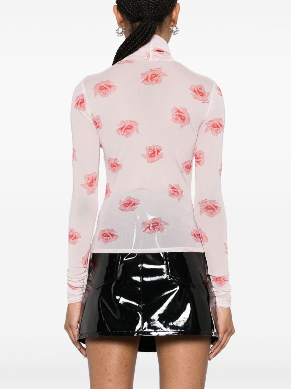 rose-print blouse - 4