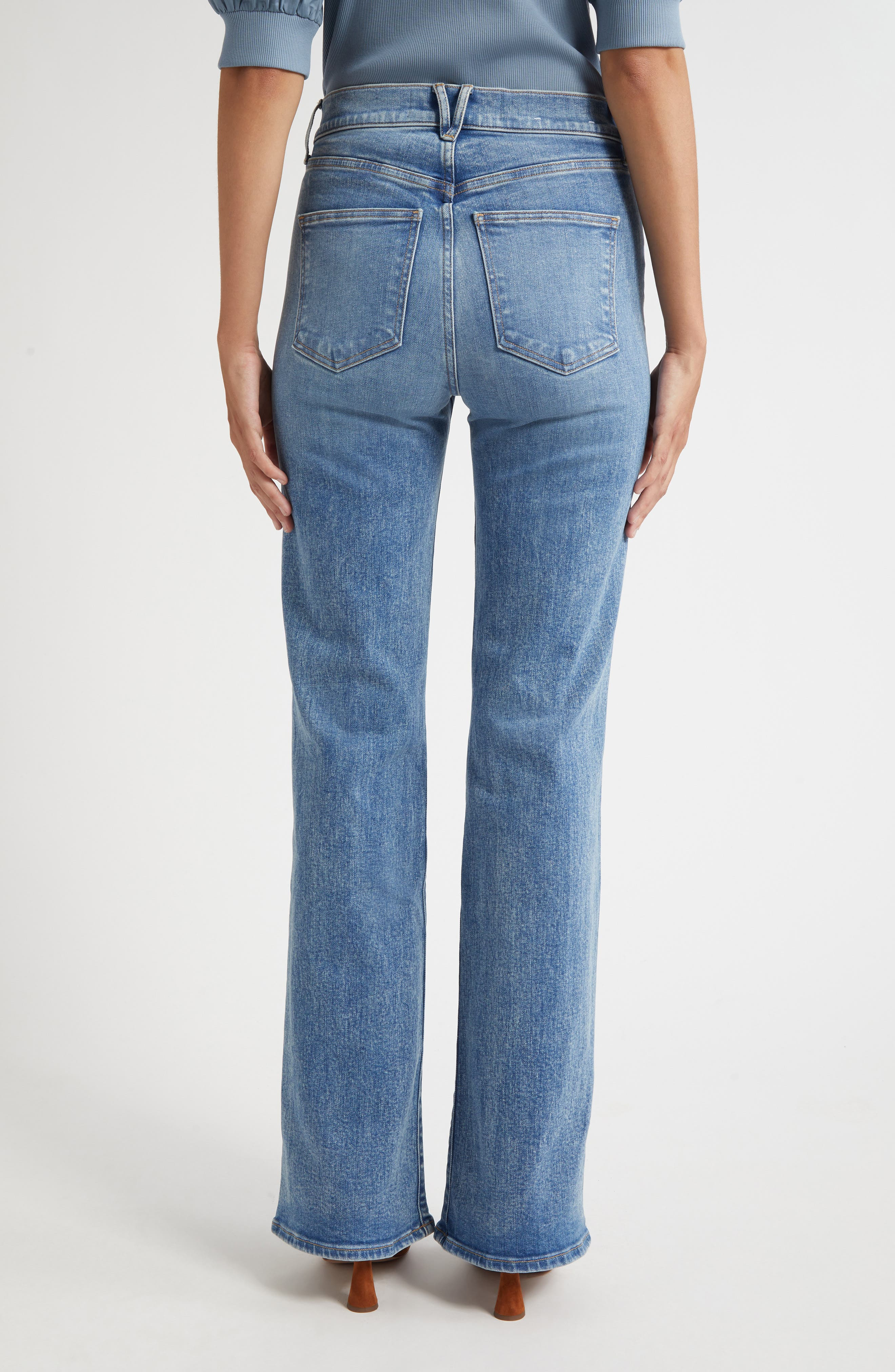 Veronica Beard Crosbie High Waist Wide Leg Jeans in Ripple Haze at Nordstrom - 2