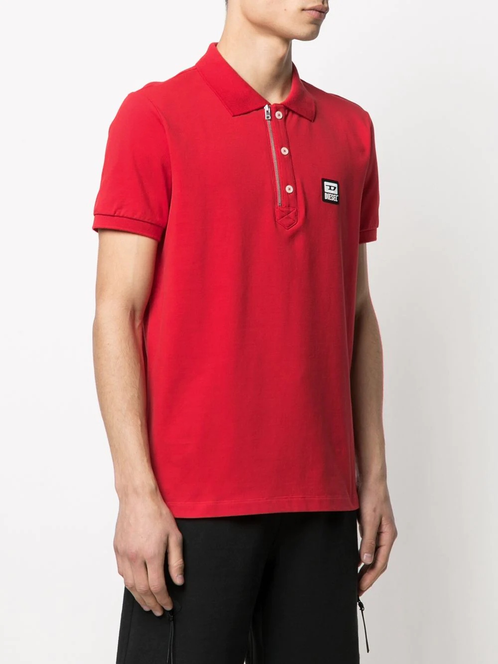 zip detail polo shirt - 3