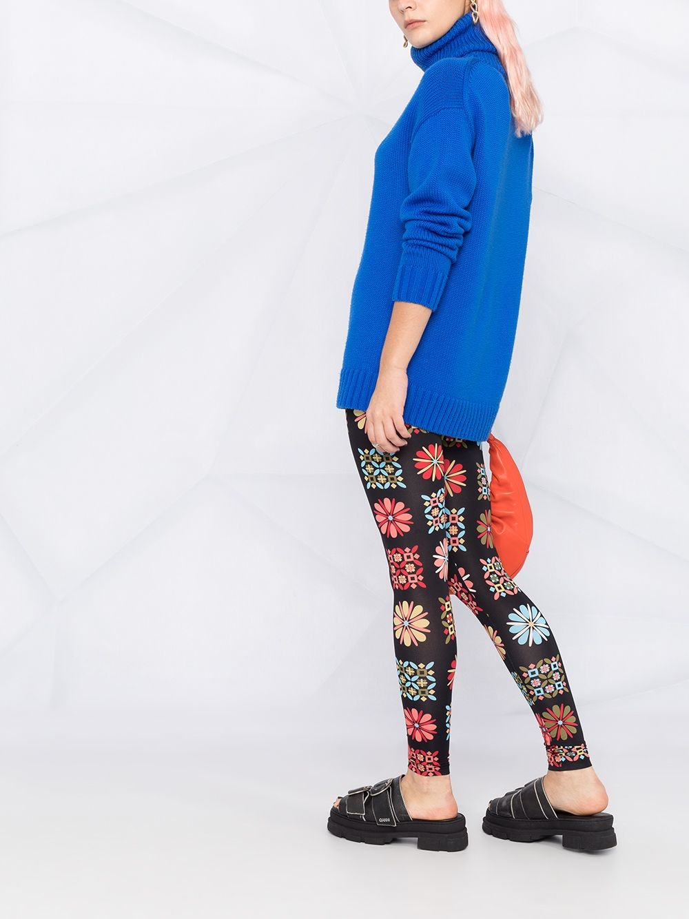 floral stretch leggings - 4